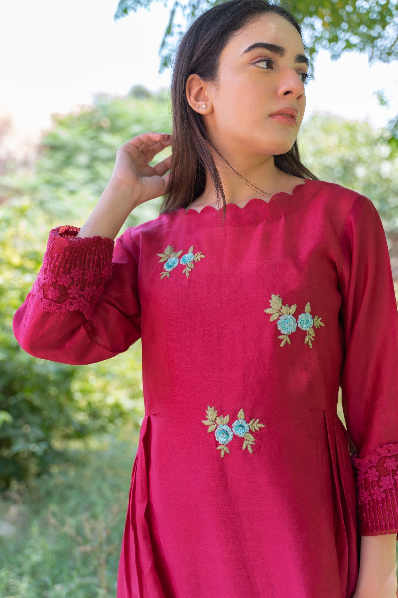 CLASSIC MAGENTA ENSEMBLE- SET OF 3 Naaz By Noor