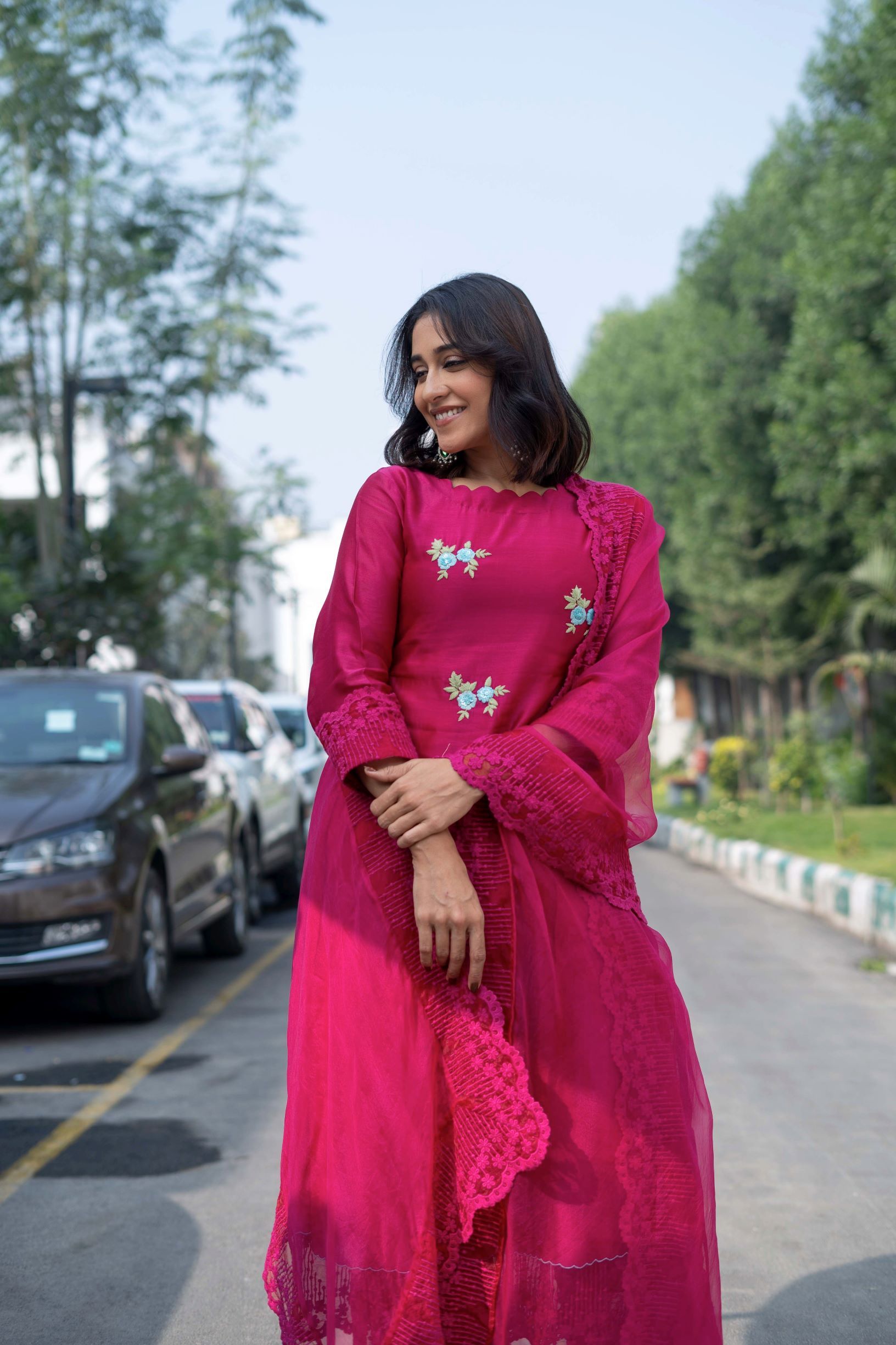 CLASSIC MAGENTA ENSEMBLE- SET OF 3 Naaz By Noor