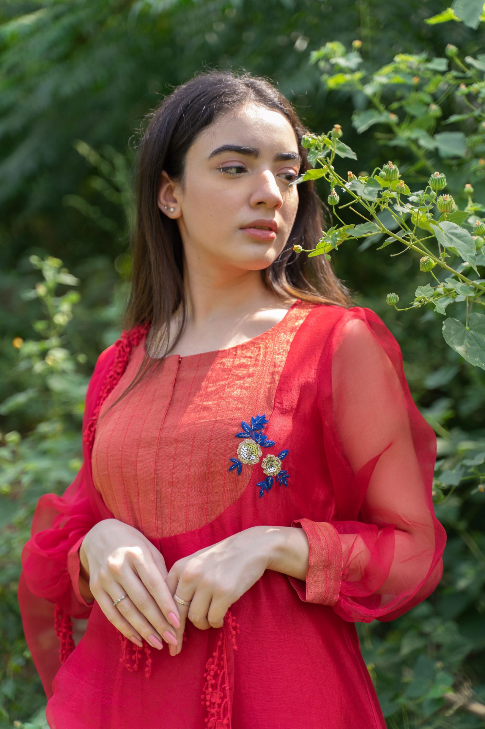 CLASSIC RED ENSEMBLE- SET OF 3 Naaz By Noor