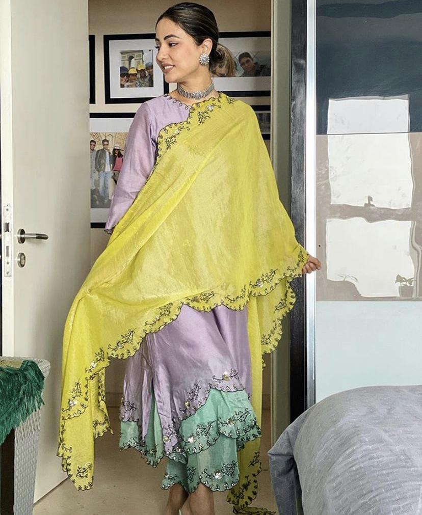 COLOUR ME PRETTY LILAC ENSEMBLE-kurta, pant & dupatta Naaz By Noor