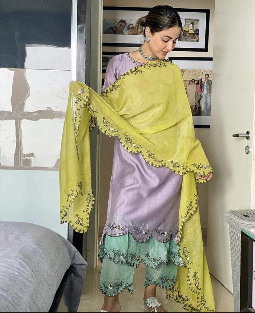 COLOUR ME PRETTY LILAC ENSEMBLE-kurta, pant & dupatta Naaz By Noor