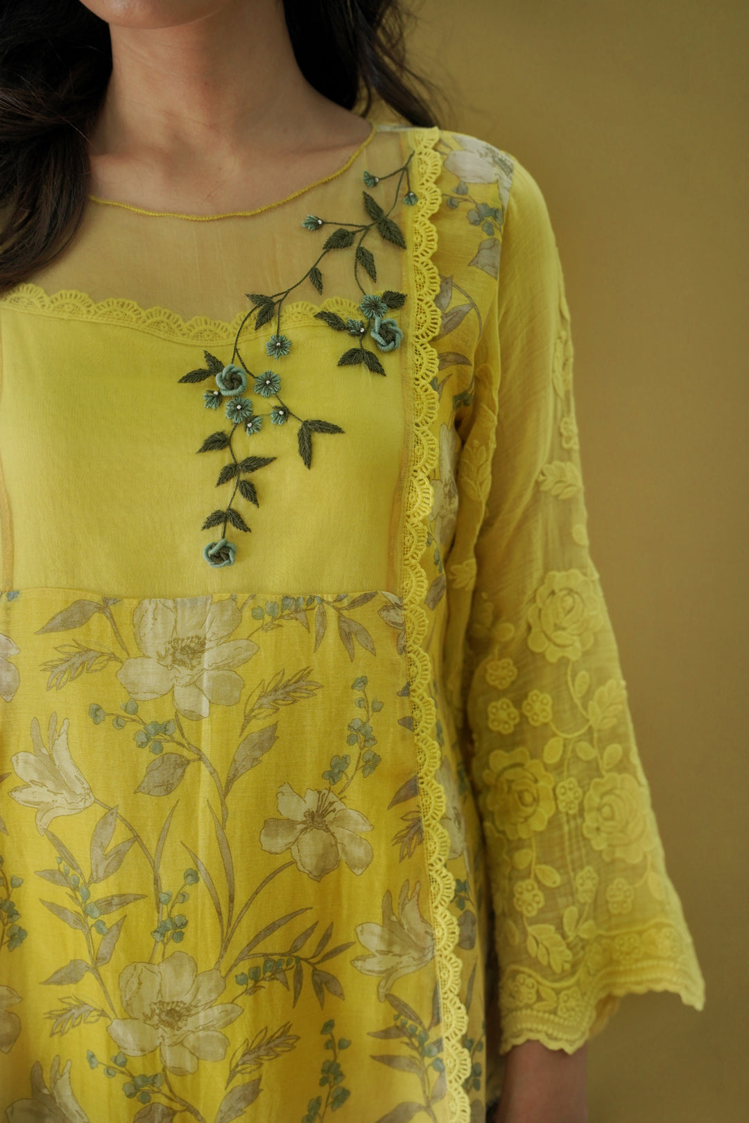 goonj(tuscany yellow)- set of 3-kurta, pant & dupatta Naaz By Noor