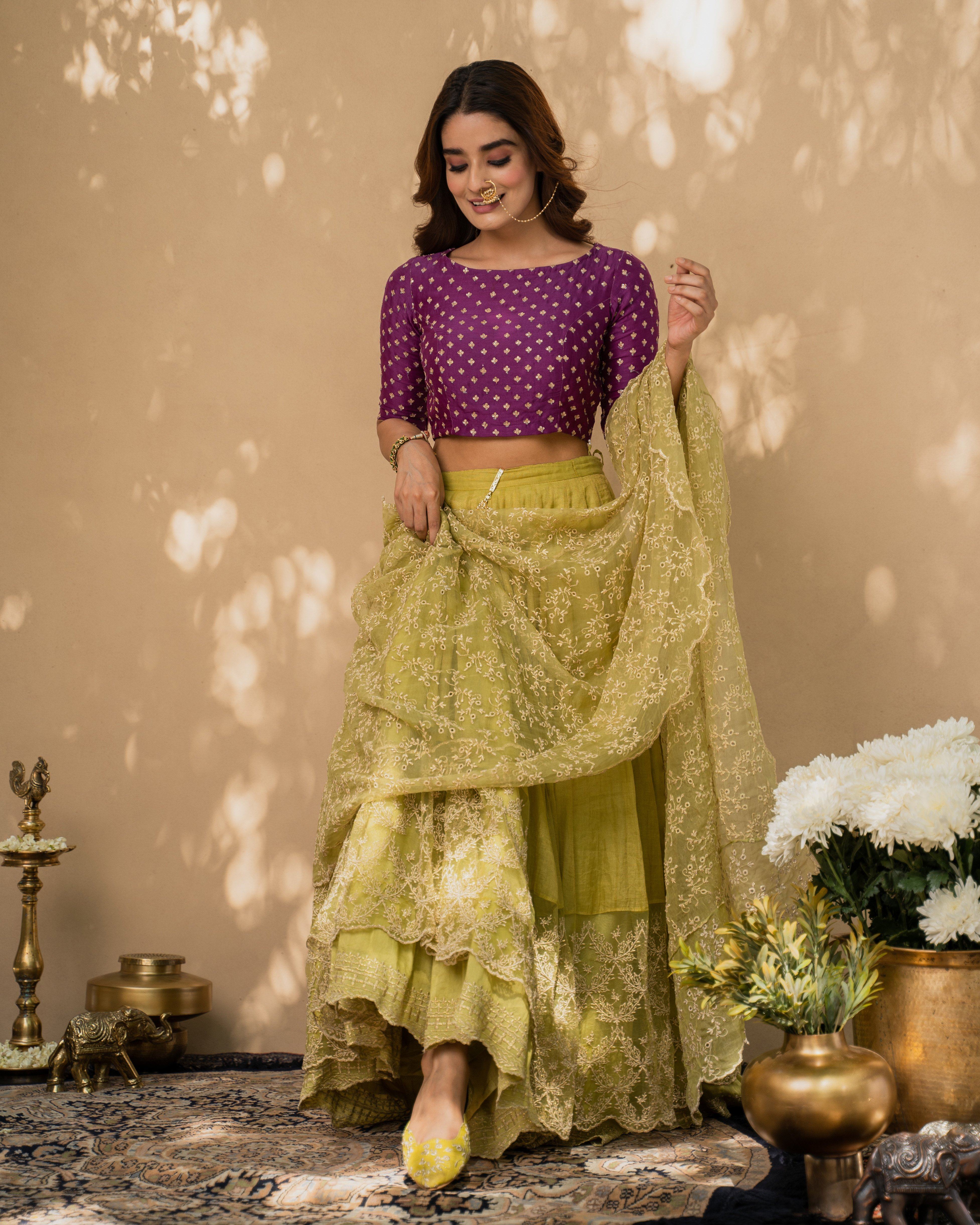 KISHMISH( lehenga)set of 3- blouse, lehenga & dupatta Naaz By Noor