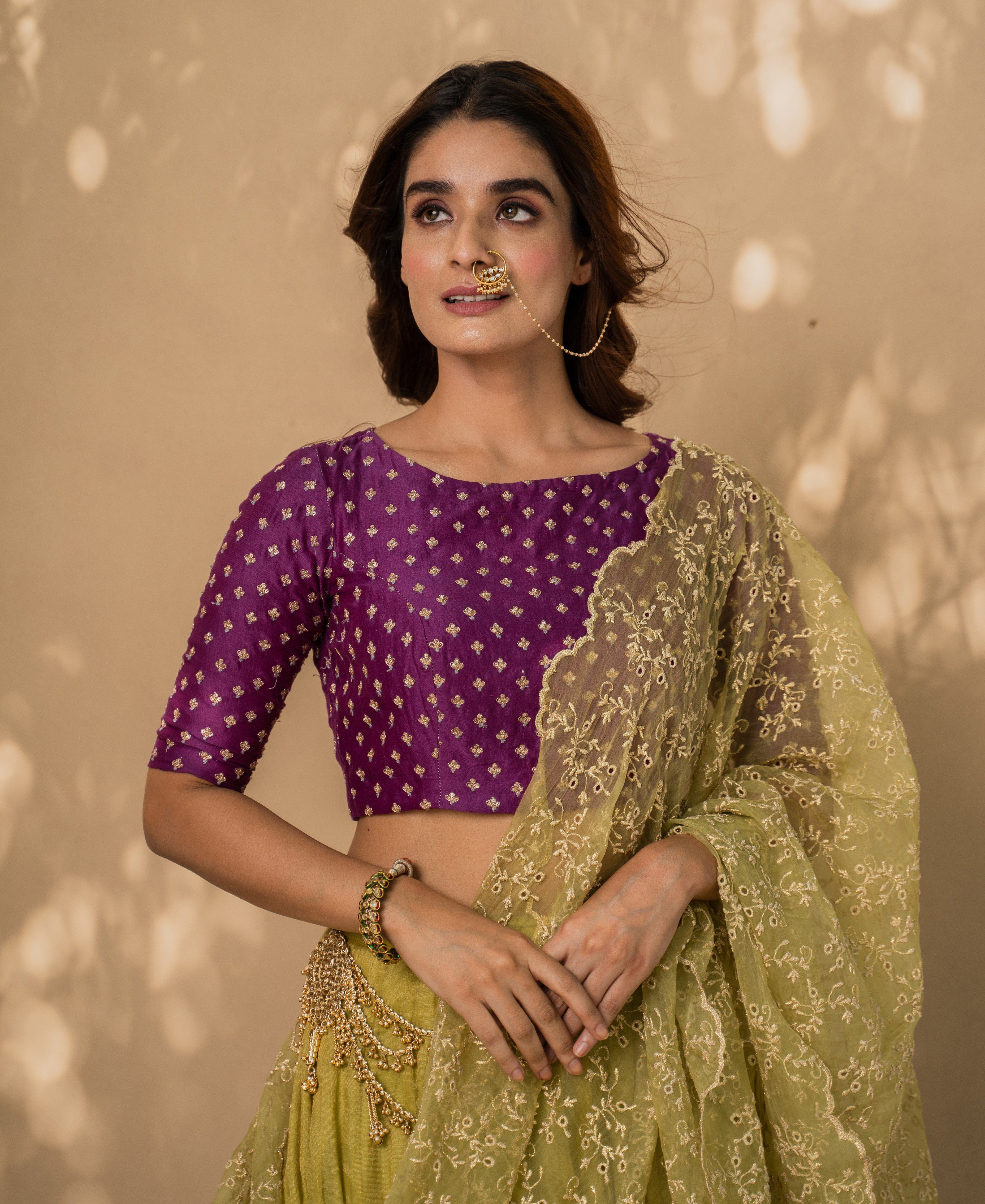 KISHMISH( lehenga)set of 3- blouse, lehenga & dupatta Naaz By Noor