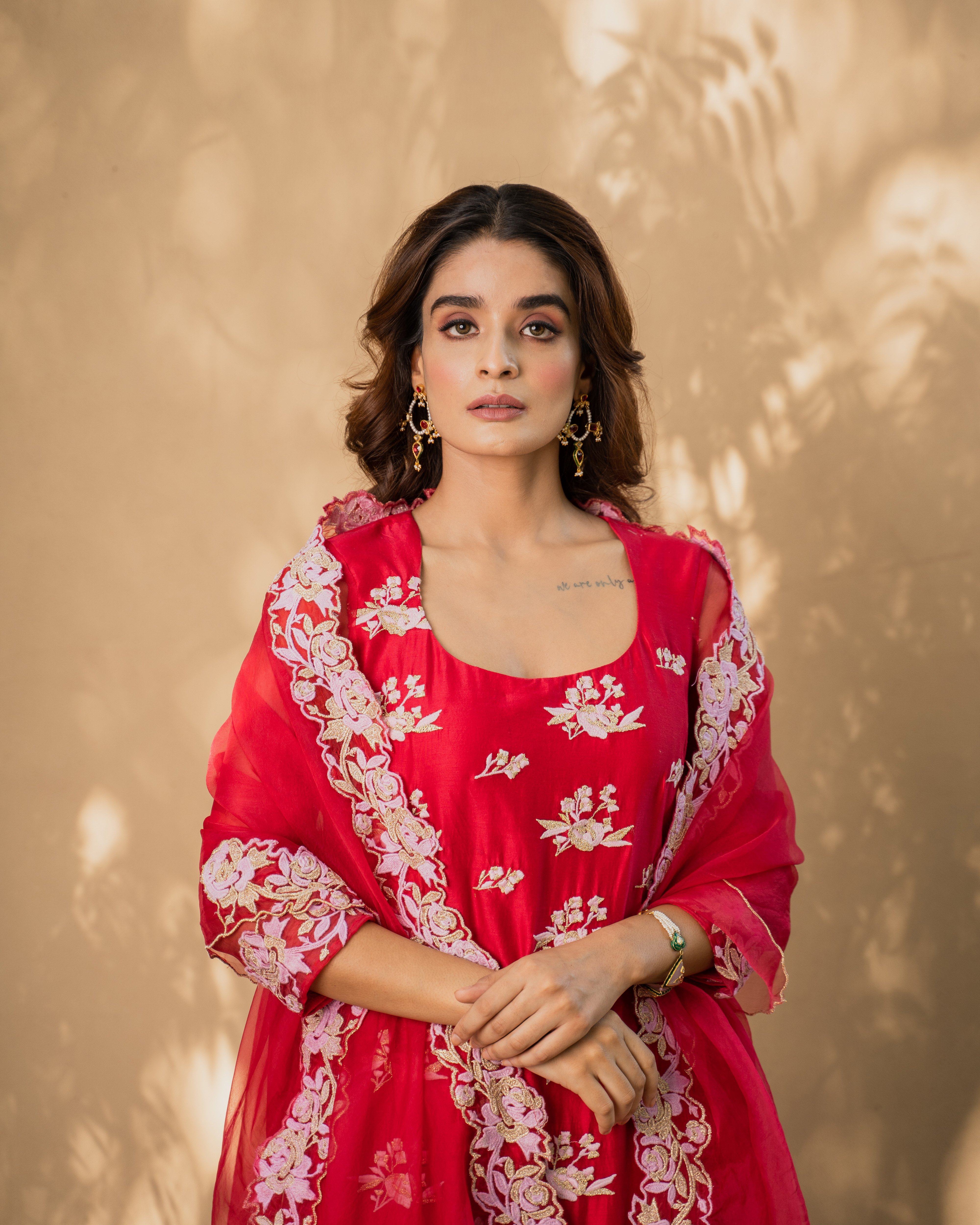 KISHMISH(sindoori mithaas)- set of 3- kurta, sharara & dupatta Naaz By Noor