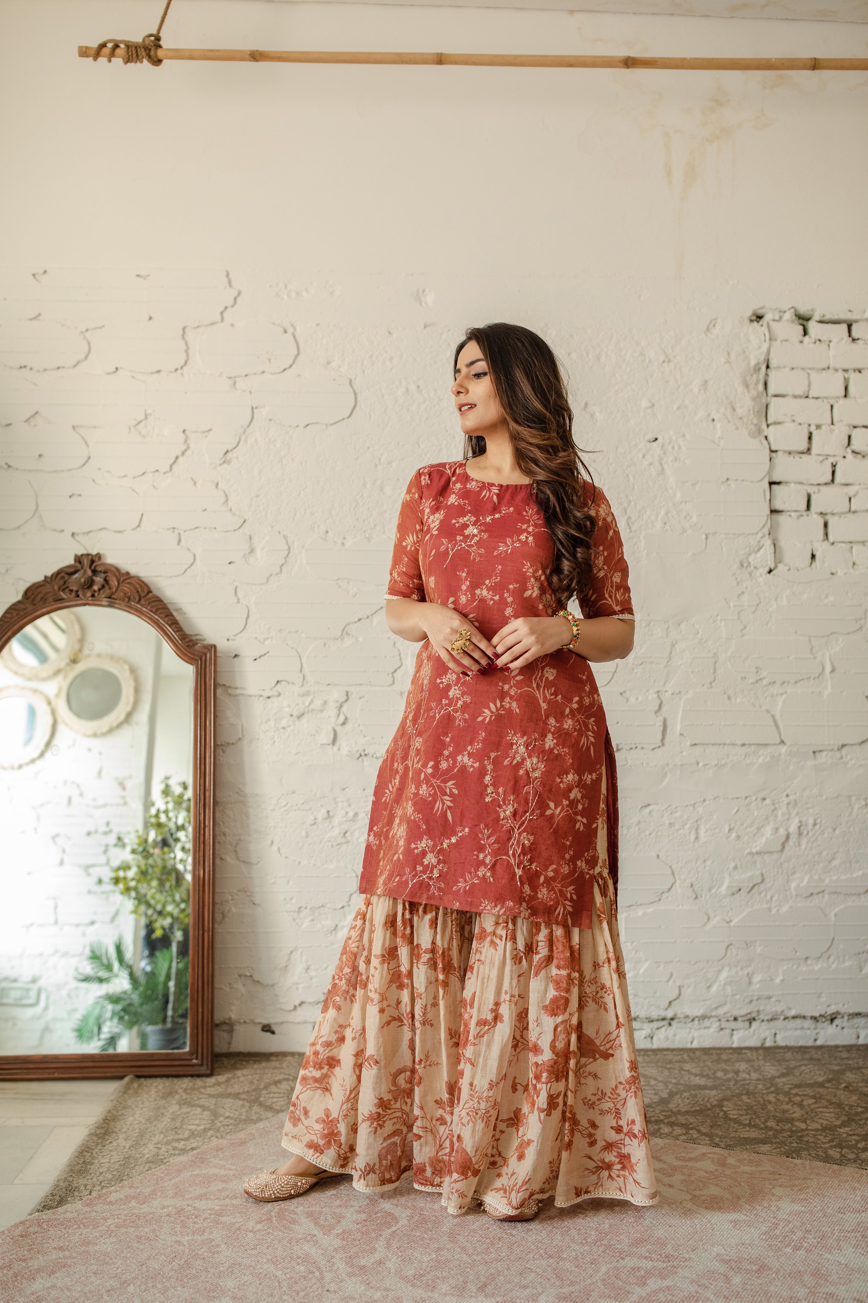 Meethi Reet Lal Mithas - set of 2 - kurta and sharara Naaz By Noor