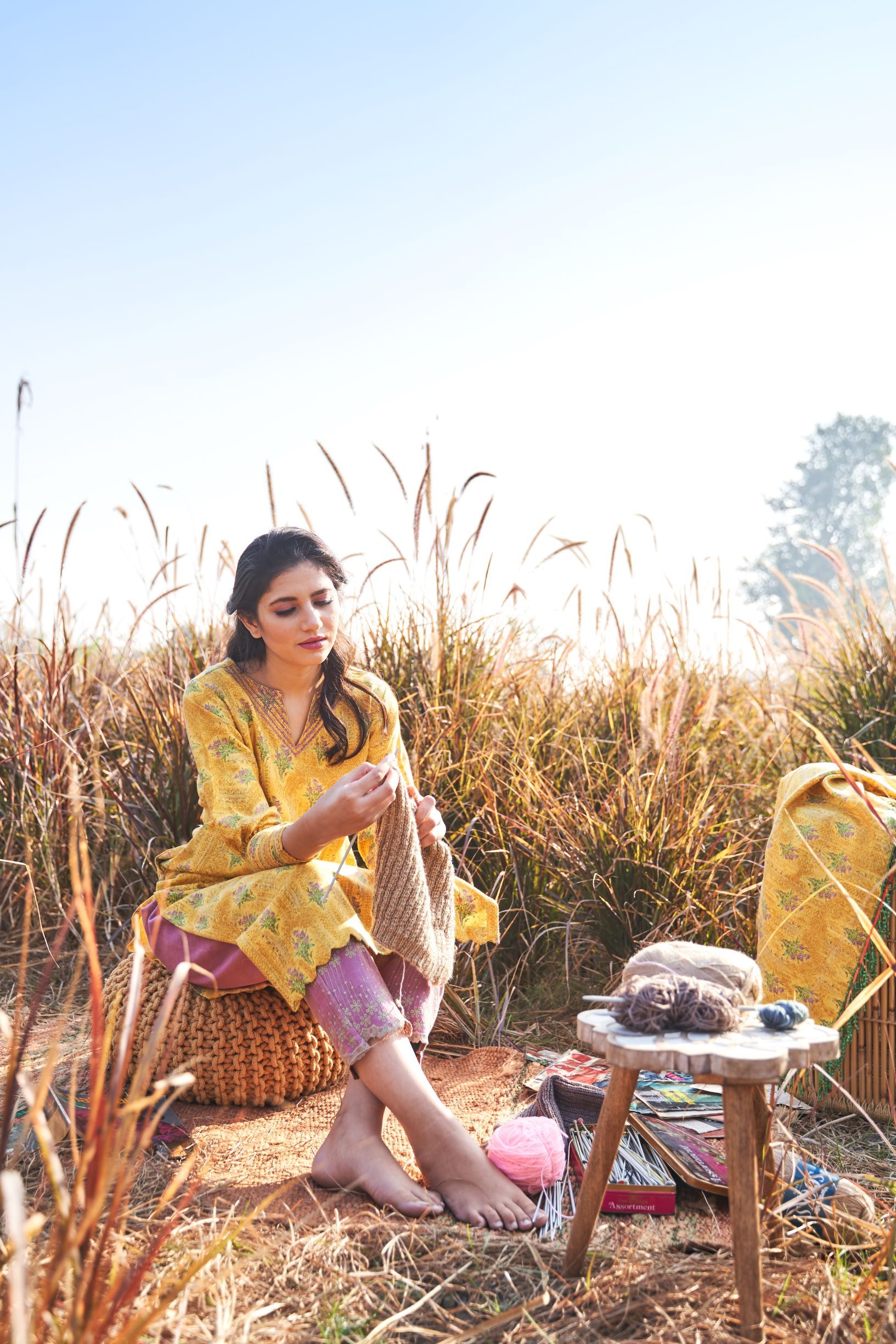 peeli bela- set of 2 ( kurta with pants) Naaz By Noor