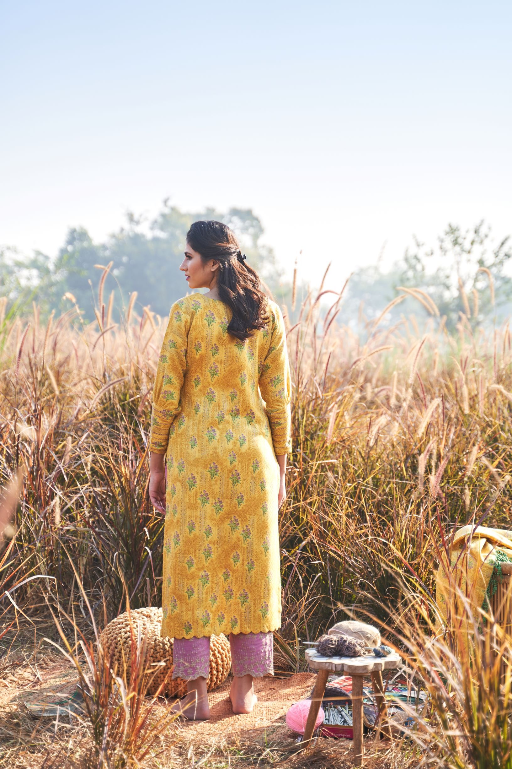 peeli bela- set of 2 ( kurta with pants) Naaz By Noor