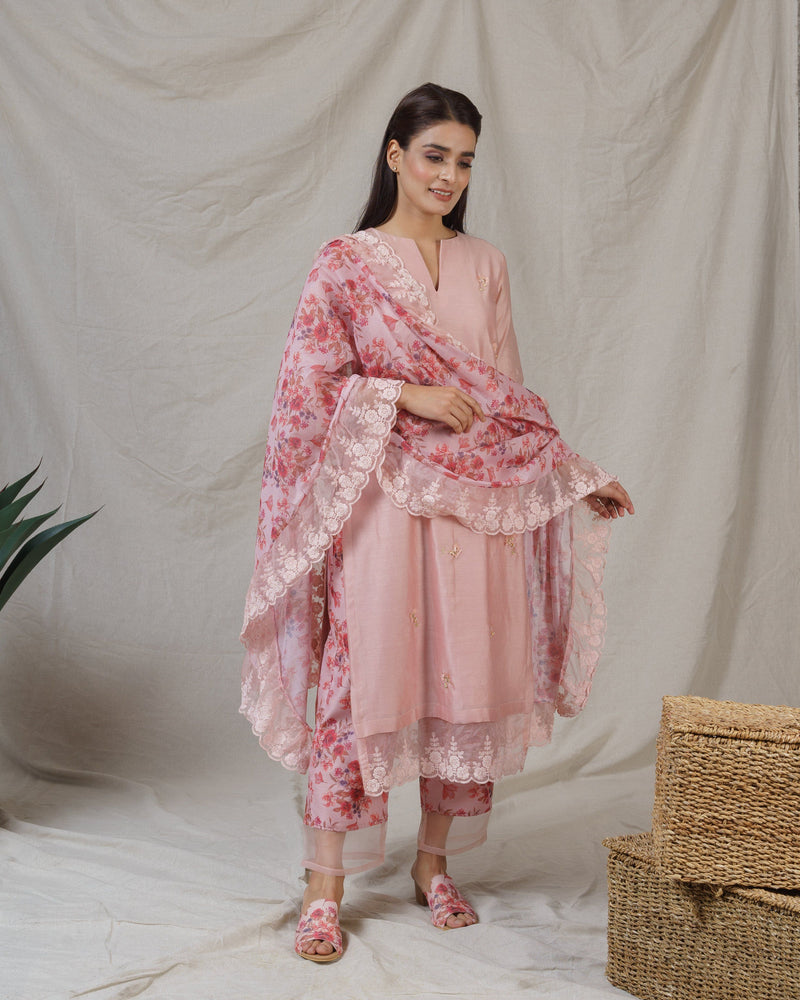 Peony Pink ensemble - set of 2 ( without dupatta ) - Naaz By Noor