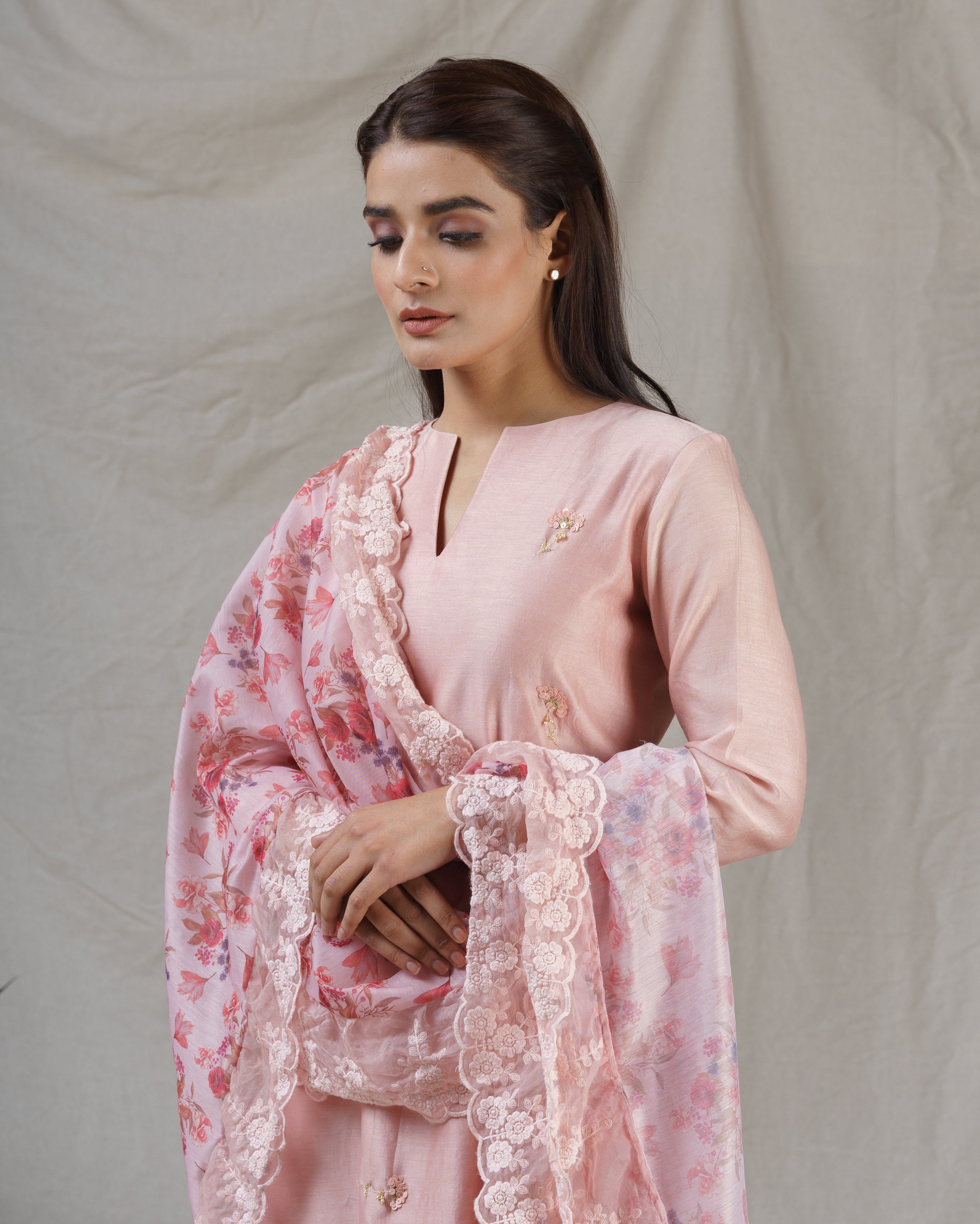 Peony Pink ensemble - set of 2 ( without dupatta ) - Naaz By Noor