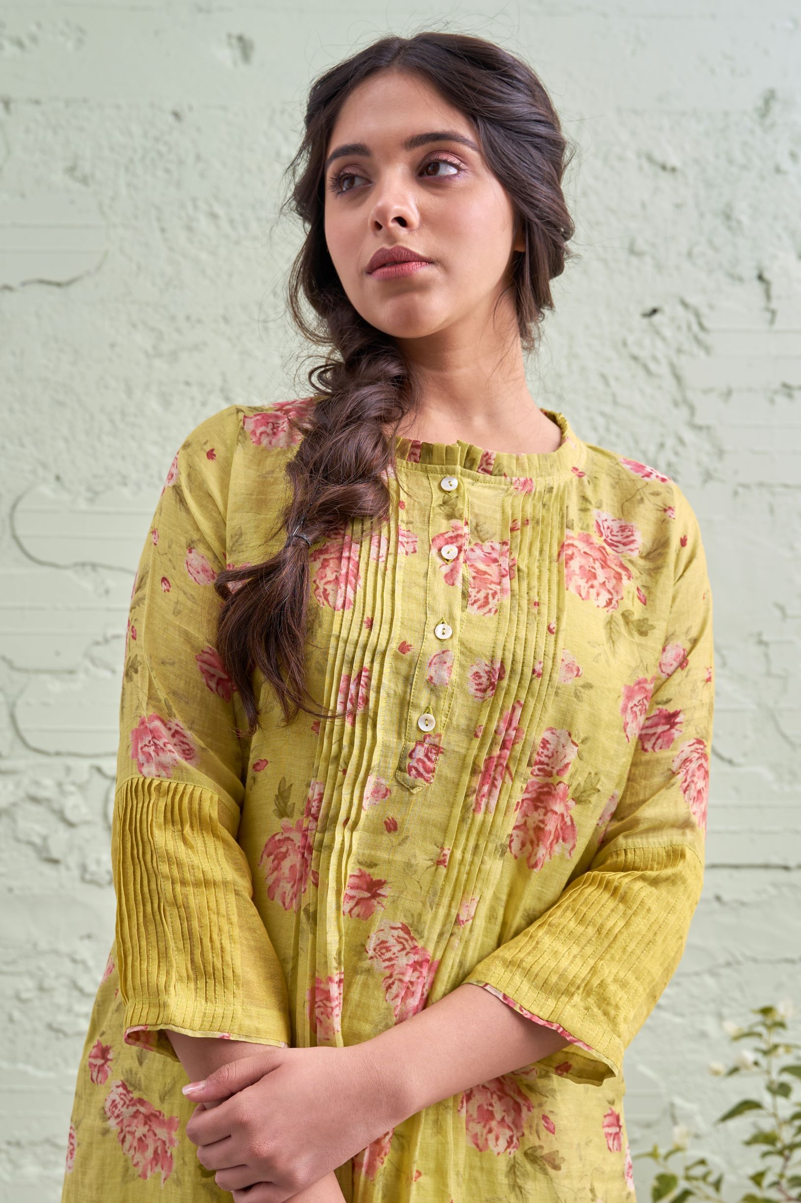 RAKHI tyohaar ki thali- nimbu si hari- set of 2 - kurta with pant Naaz By Noor