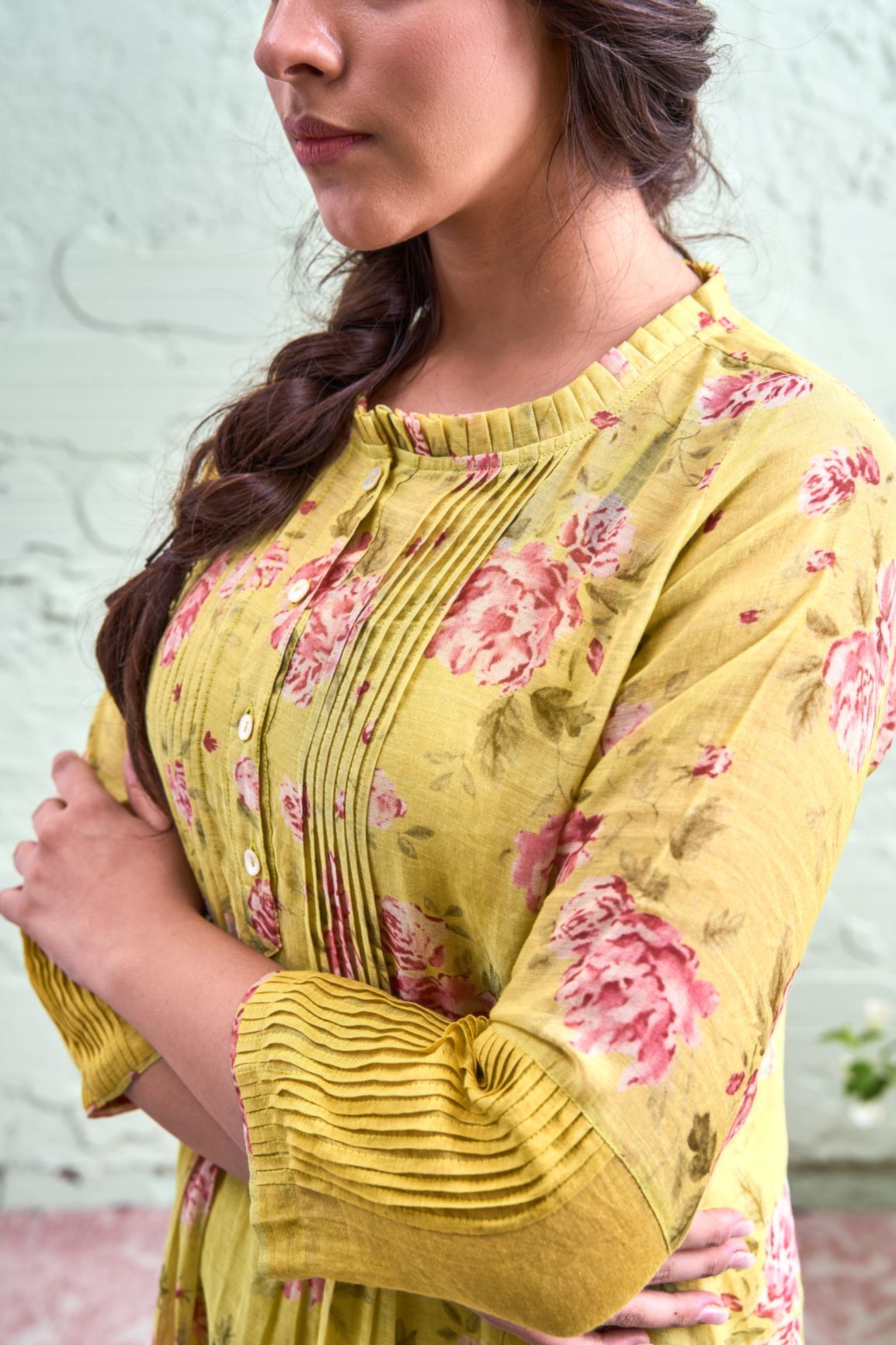 RAKHI tyohaar ki thali- nimbu si hari- set of 2 - kurta with pant Naaz By Noor