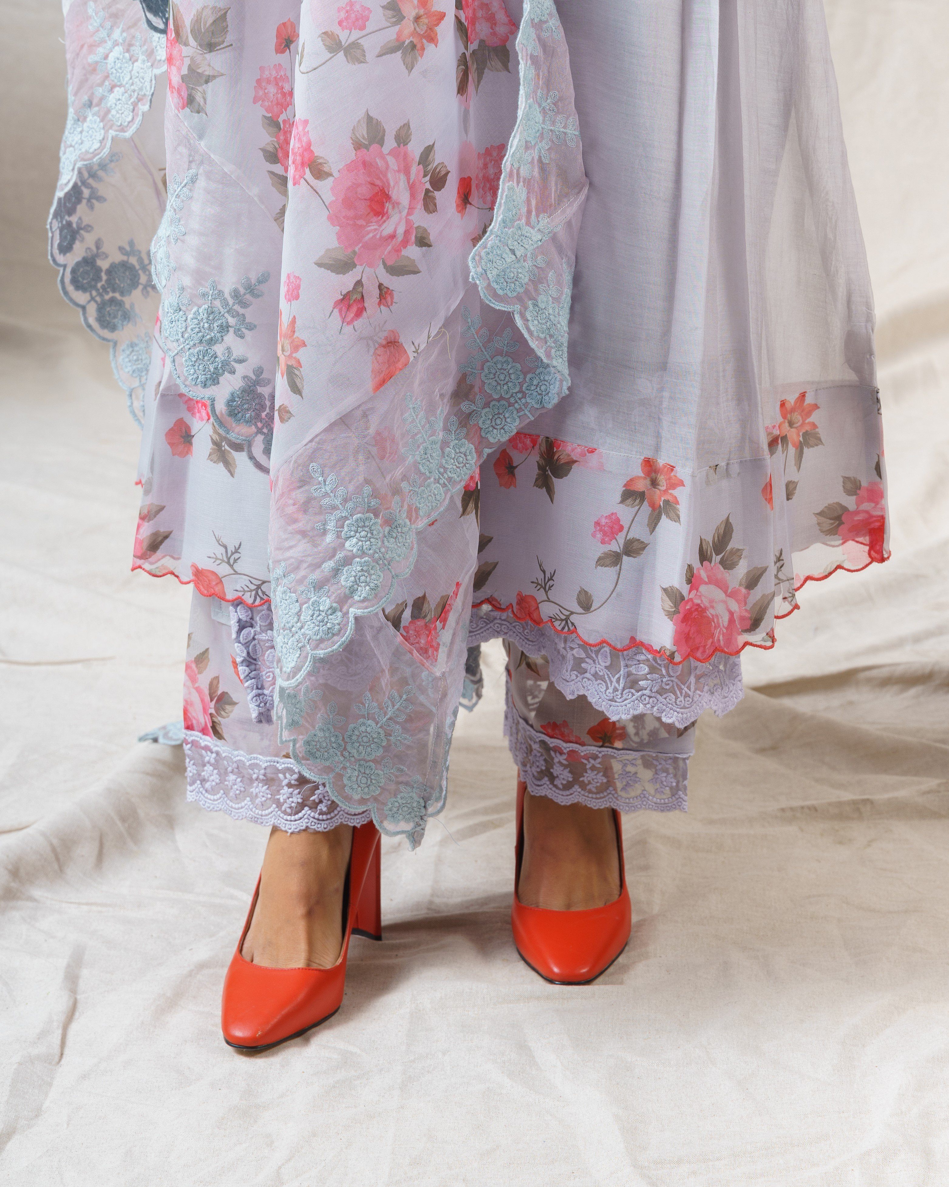 Snow Grey ensemble-set of 3 - Naaz By Noor