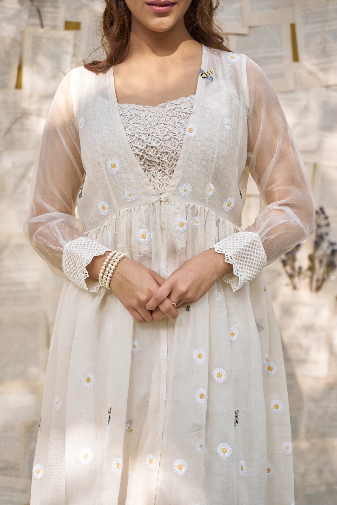 THE WHITE LOVE LETTER- SET OF 3 ( crop top, peplum & pants) Naaz By Noor