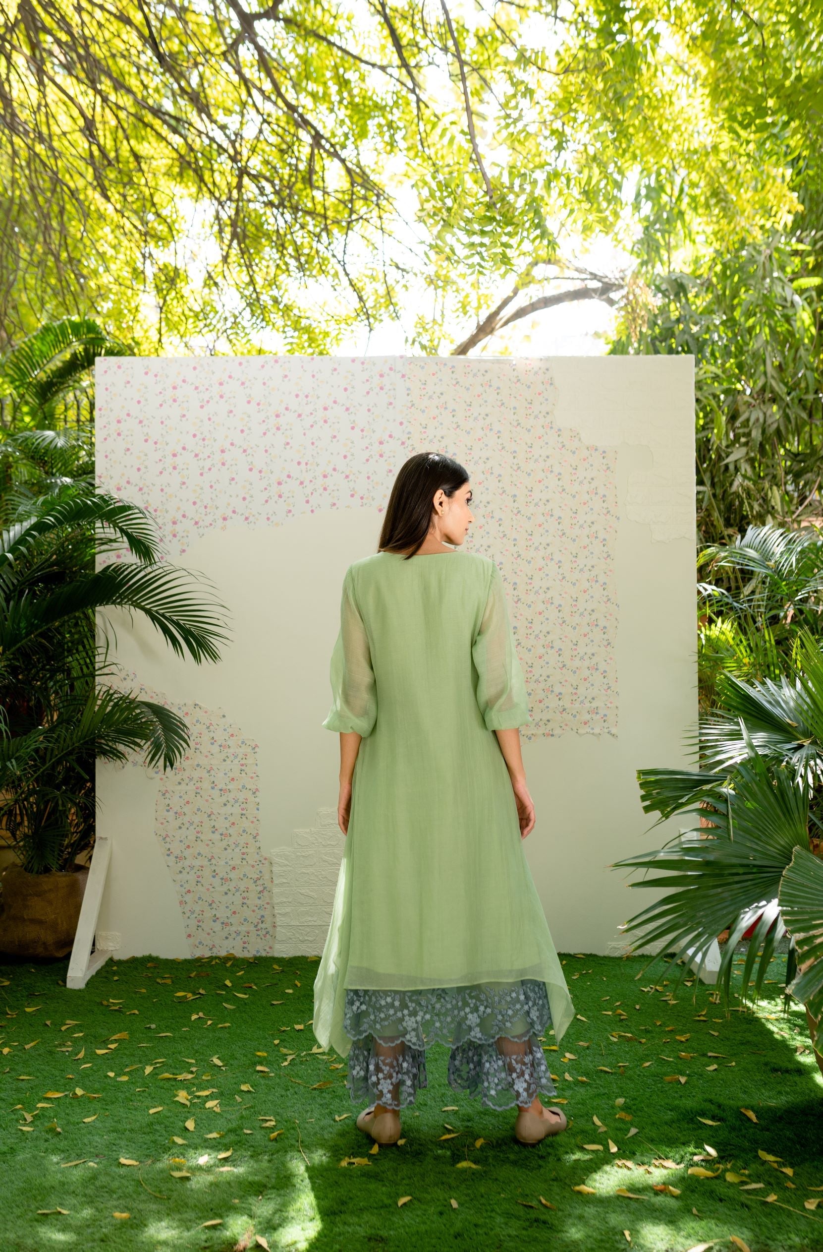 UNDER THE NEEM - mint green ( set of 2) Naaz By Noor