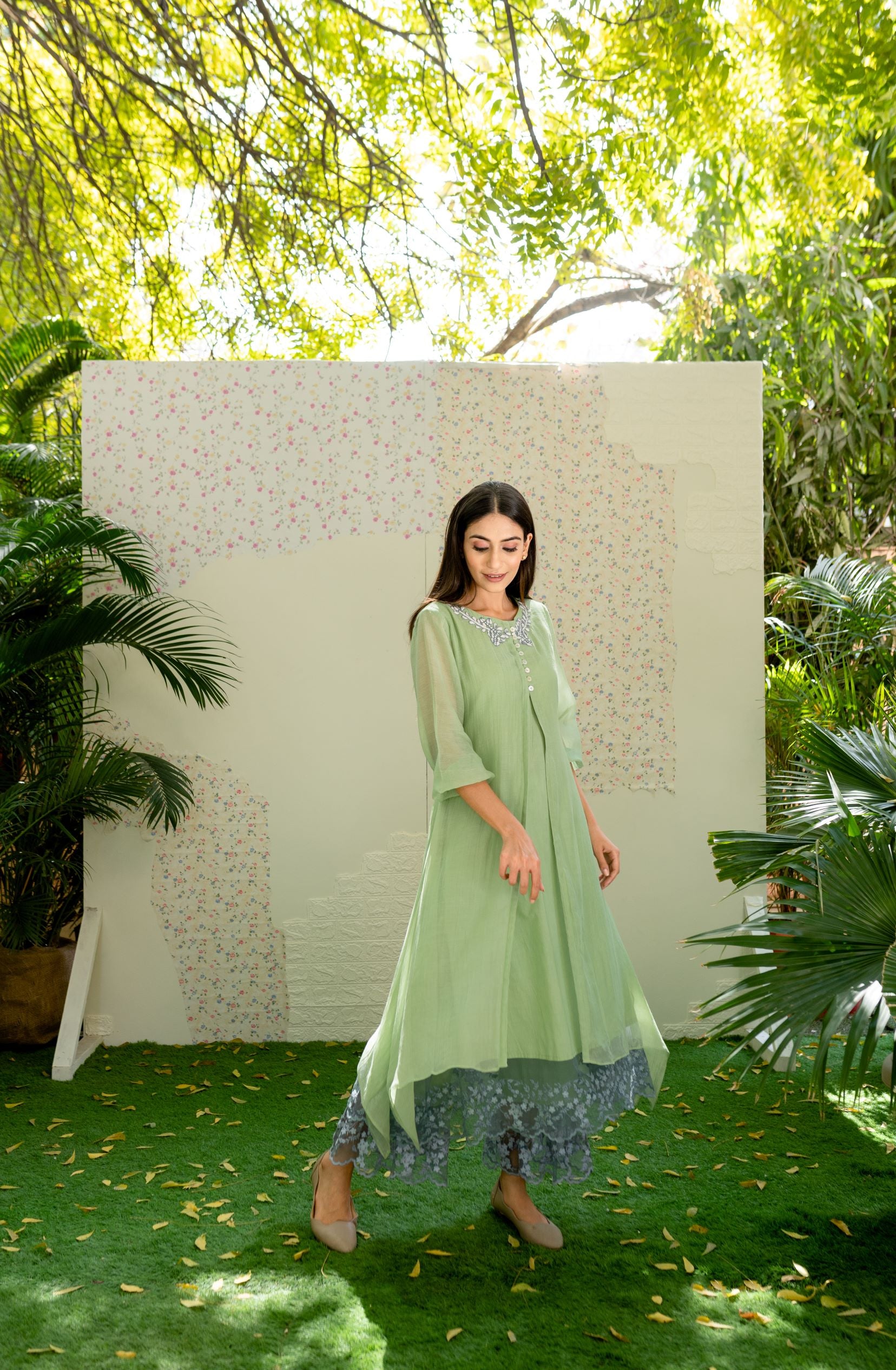 UNDER THE NEEM - mint green ( set of 2) Naaz By Noor