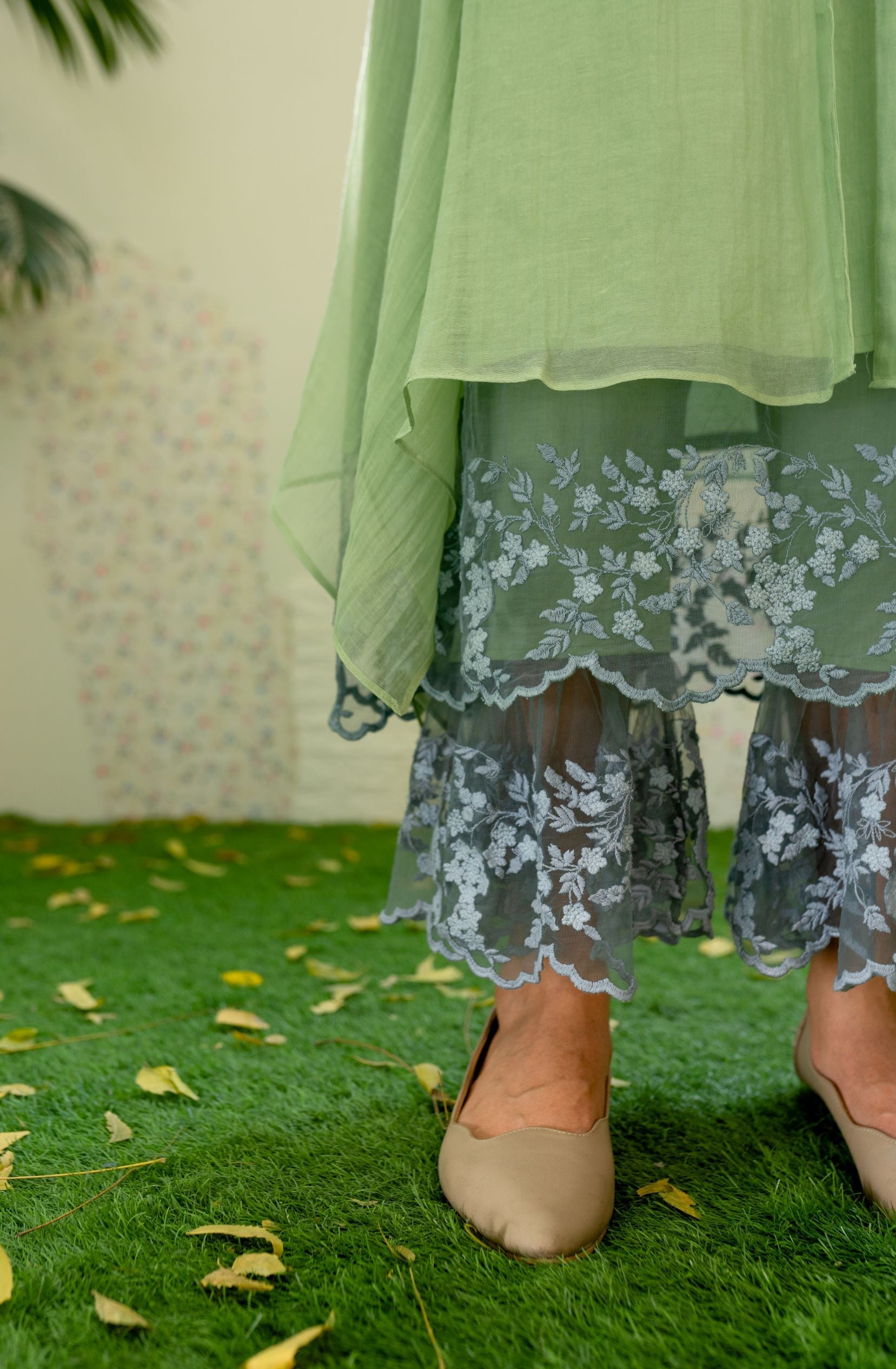UNDER THE NEEM - mint green ( set of 2) Naaz By Noor