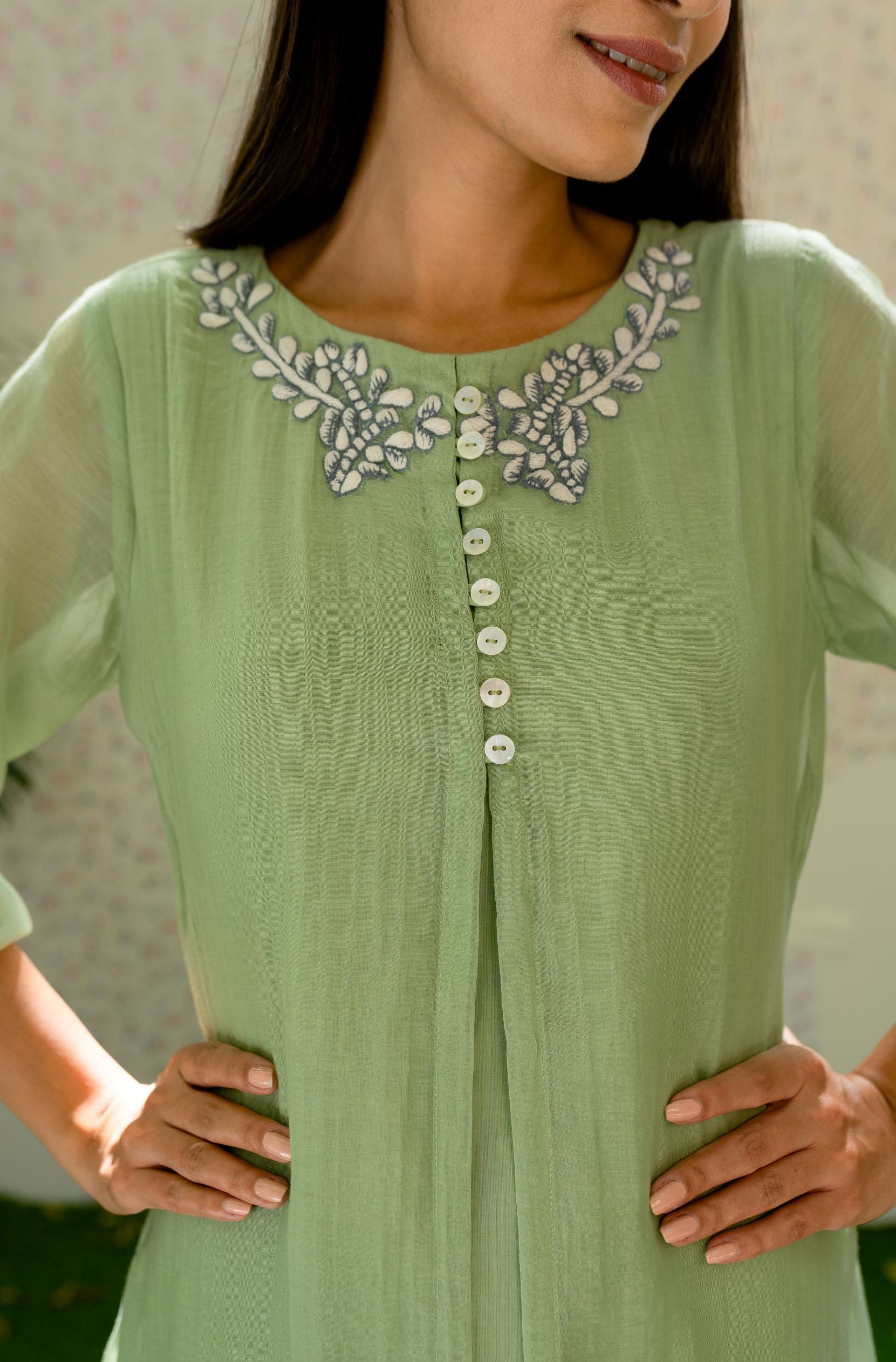 UNDER THE NEEM - mint green ( set of 2) Naaz By Noor