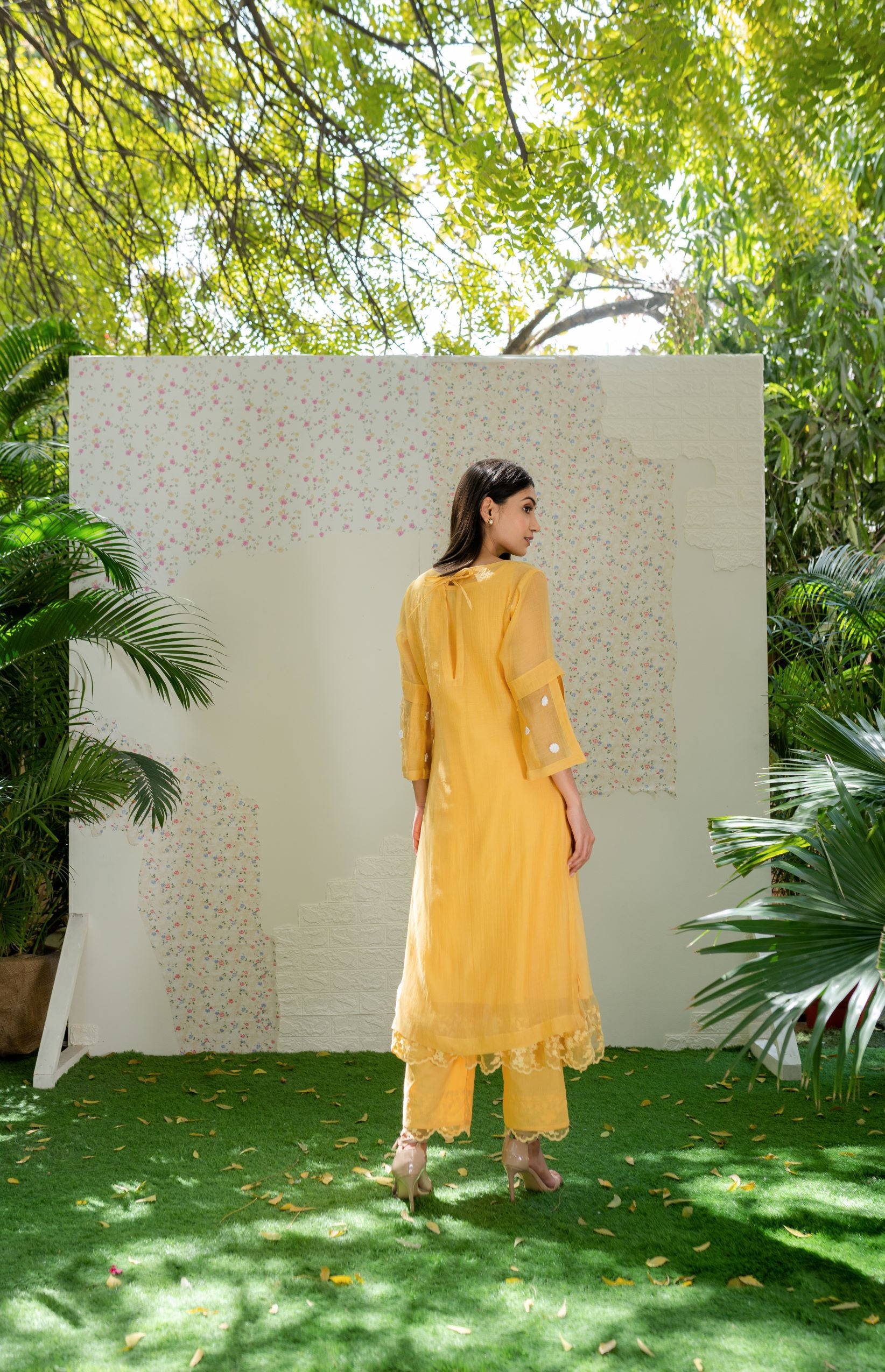 UNDER THE NEEM- pale yellow( set of 3 ) Naaz By Noor