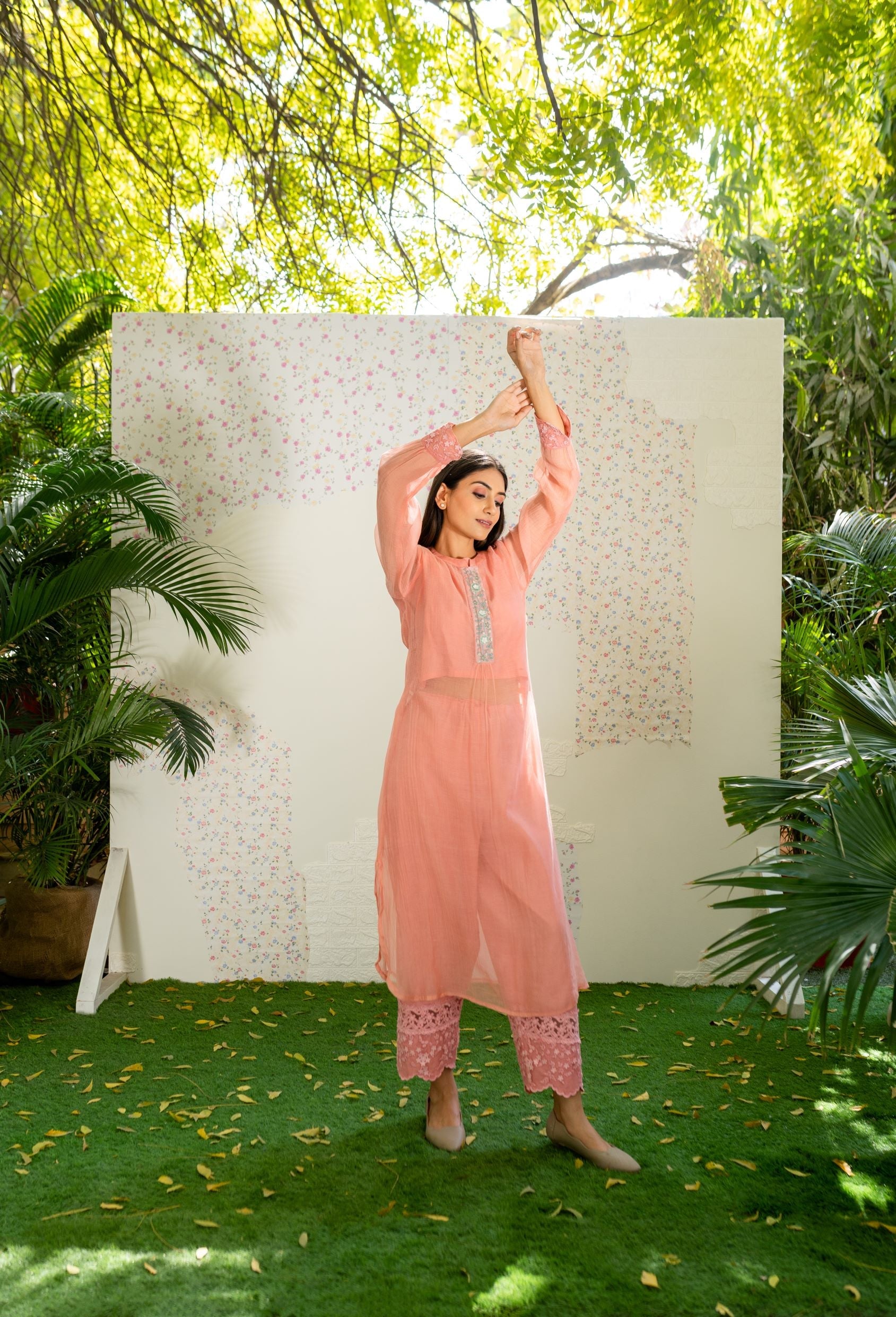 UNDER THE NEEM-peach( set of 2) Naaz By Noor