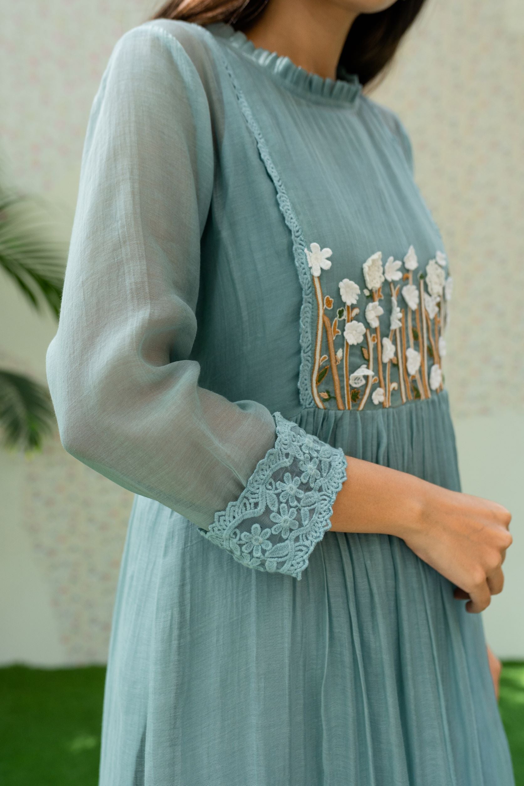 UNDER THE neem- powder blue(Set of 2) Naaz By Noor