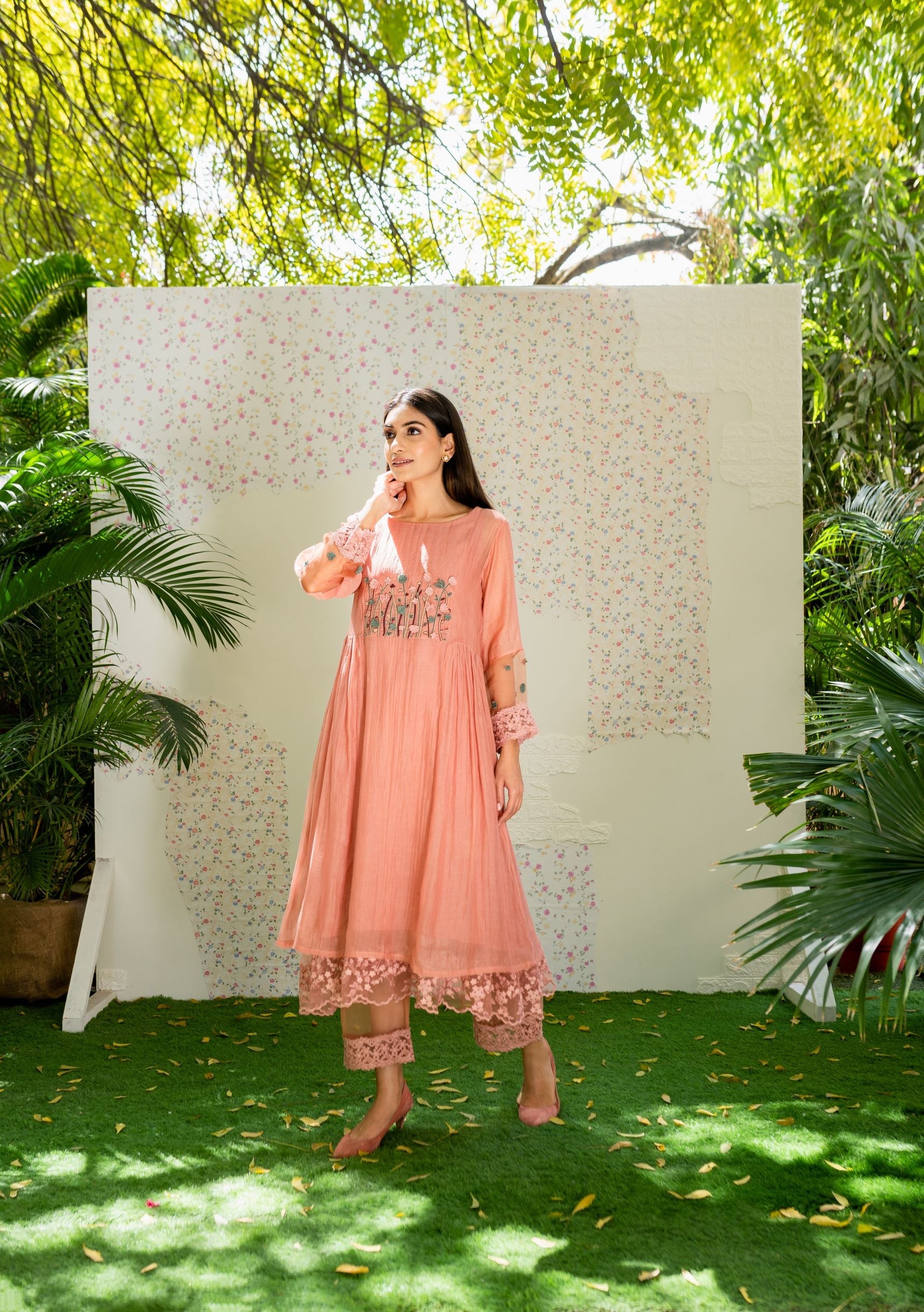 UNDER THE NEEM- powder pink( set of 2) Naaz By Noor