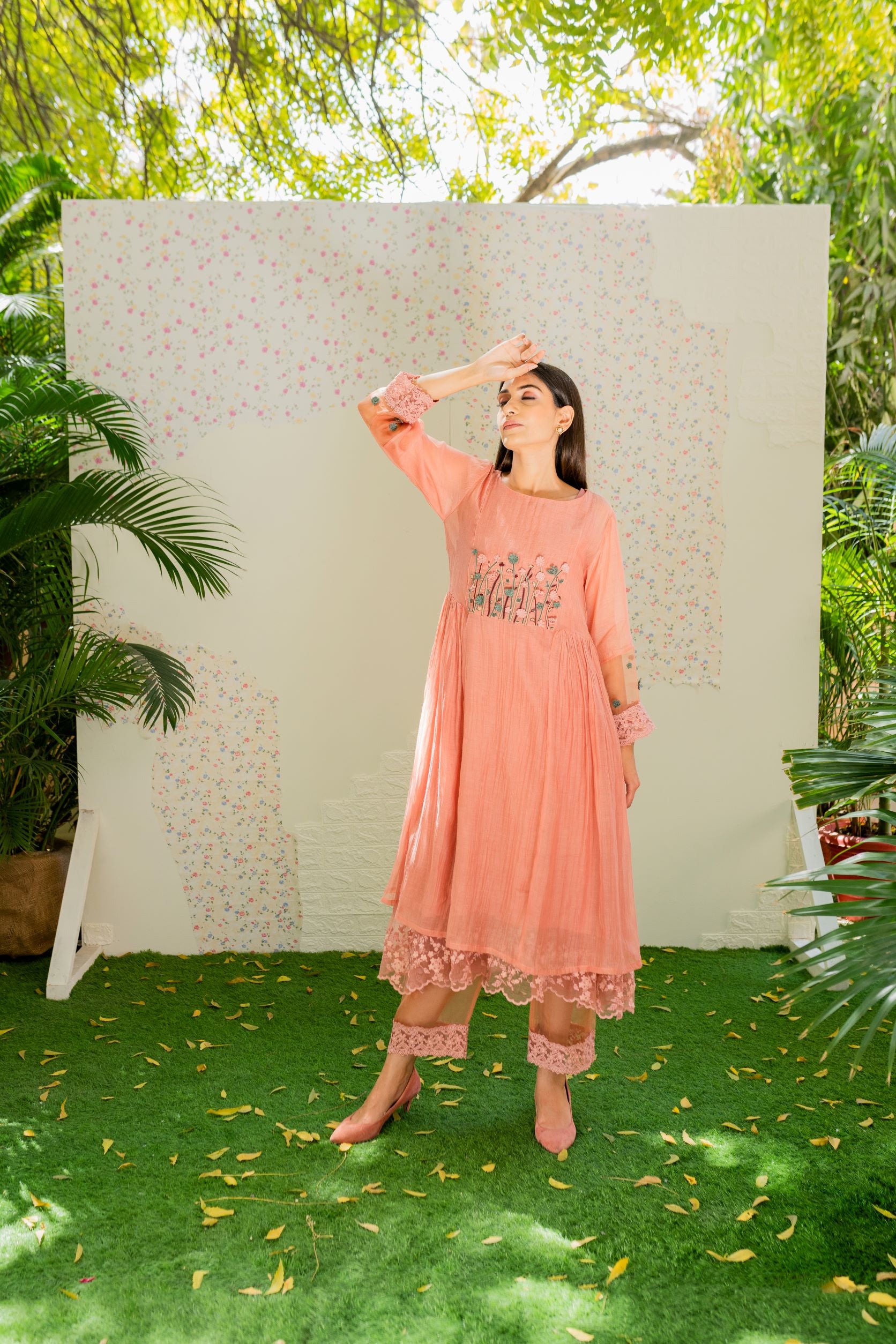 UNDER THE NEEM- powder pink( set of 2) Naaz By Noor