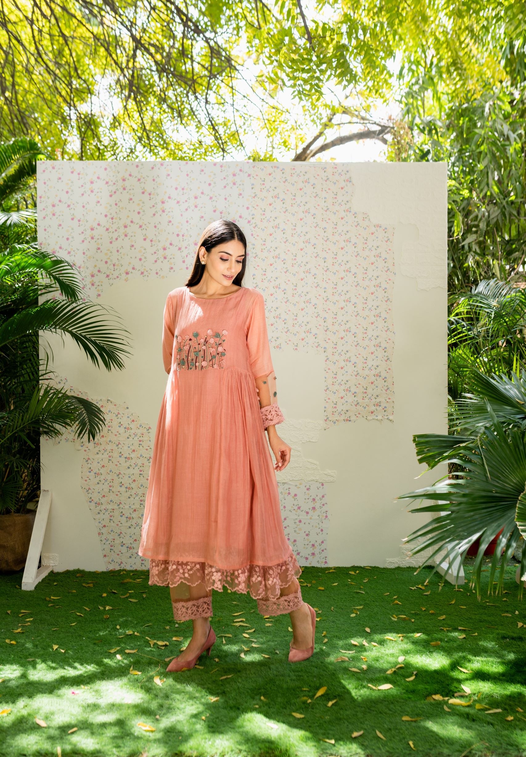 UNDER THE NEEM- powder pink( set of 2) Naaz By Noor