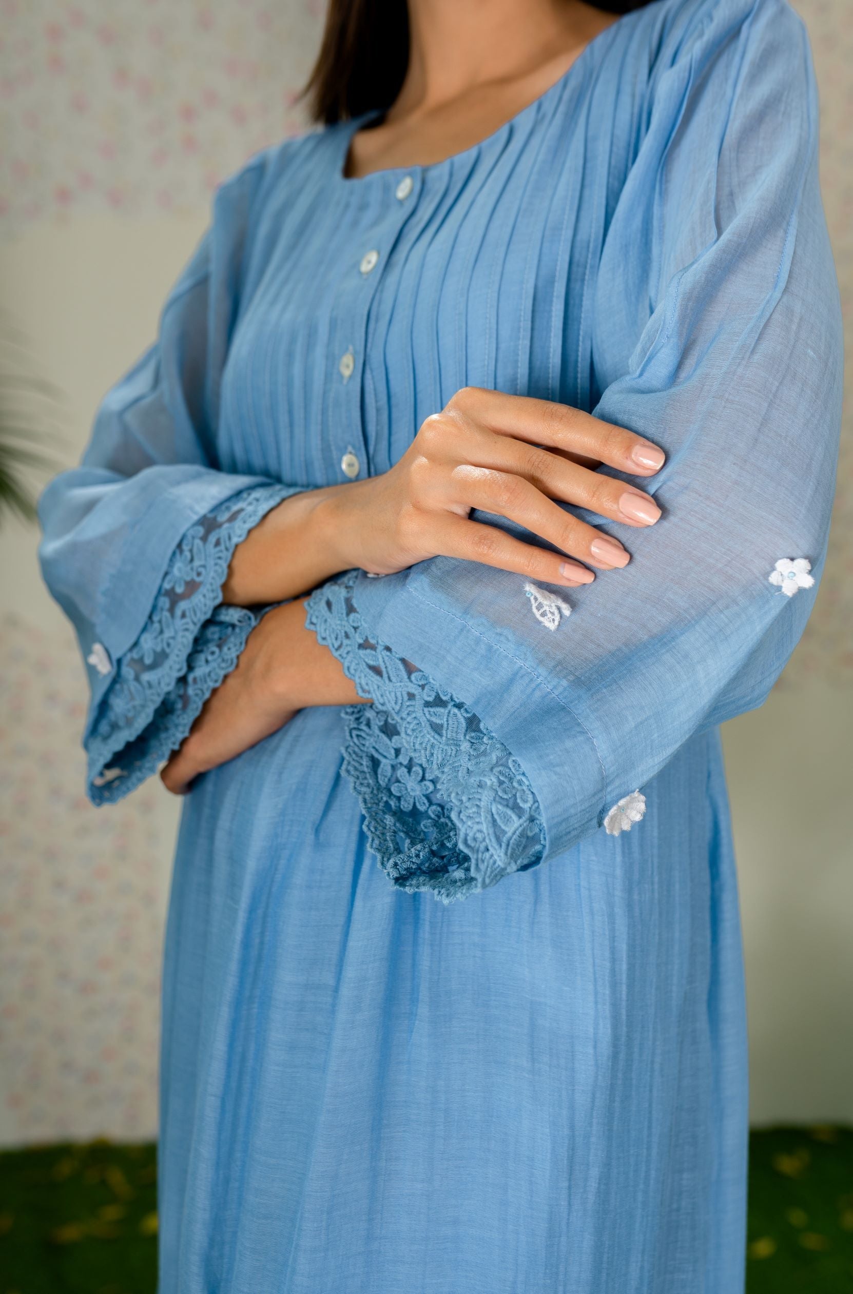 UNDER THE NEEM- slate blue( set of 2) Naaz By Noor