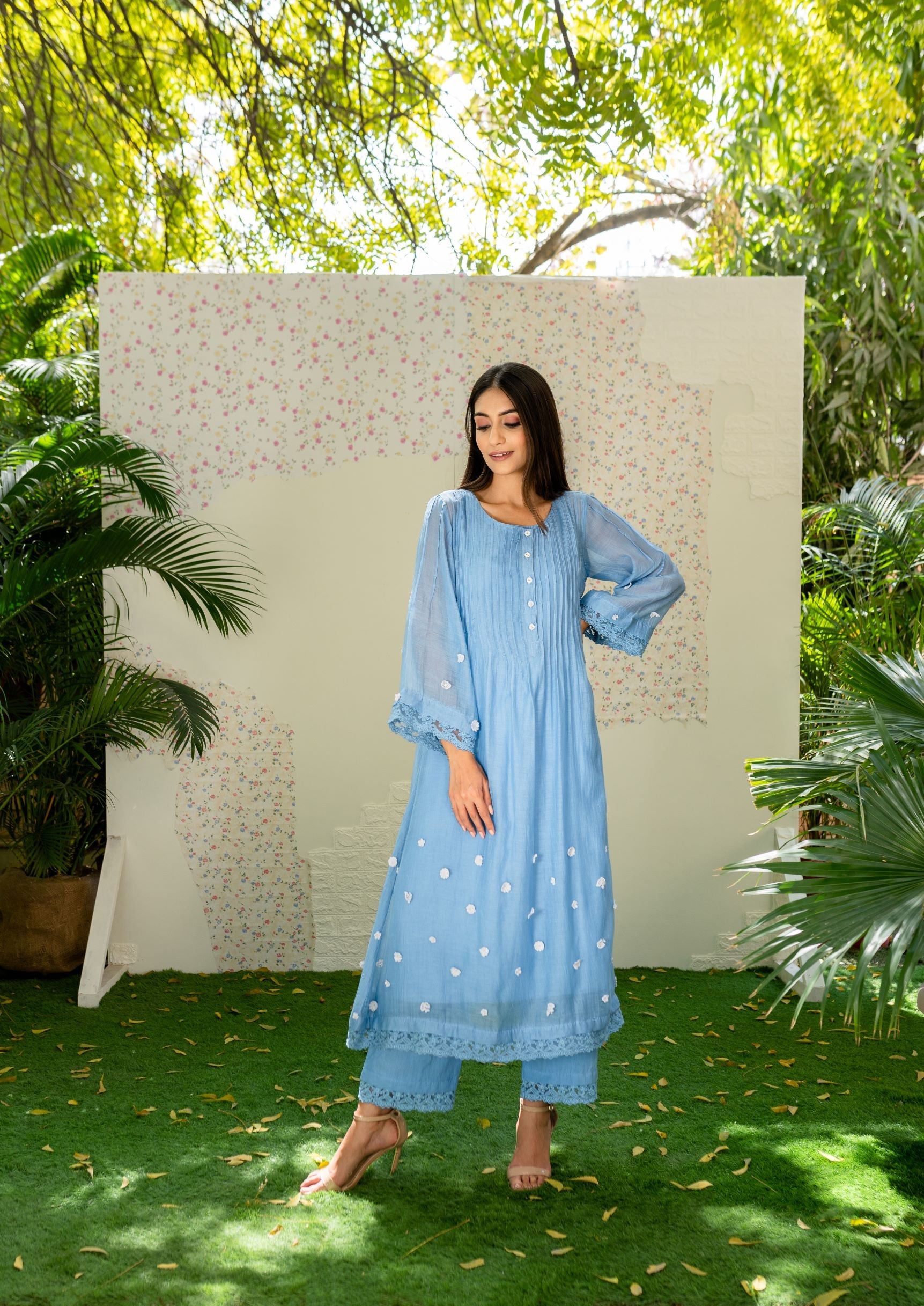 UNDER THE NEEM- slate blue( set of 2) Naaz By Noor