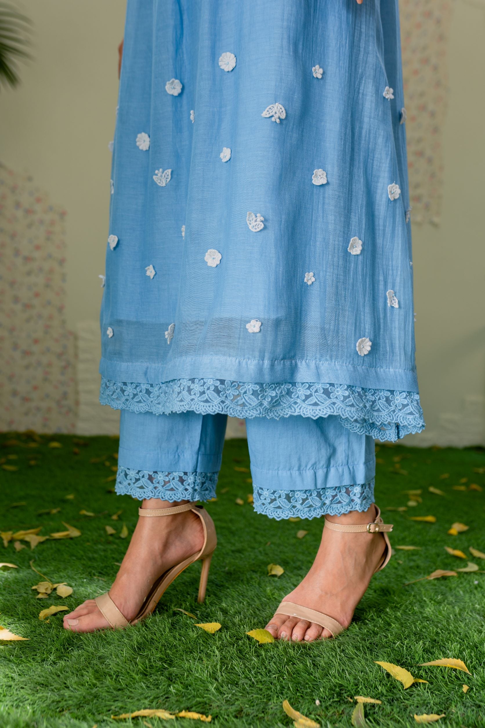 UNDER THE NEEM- slate blue( set of 2) Naaz By Noor