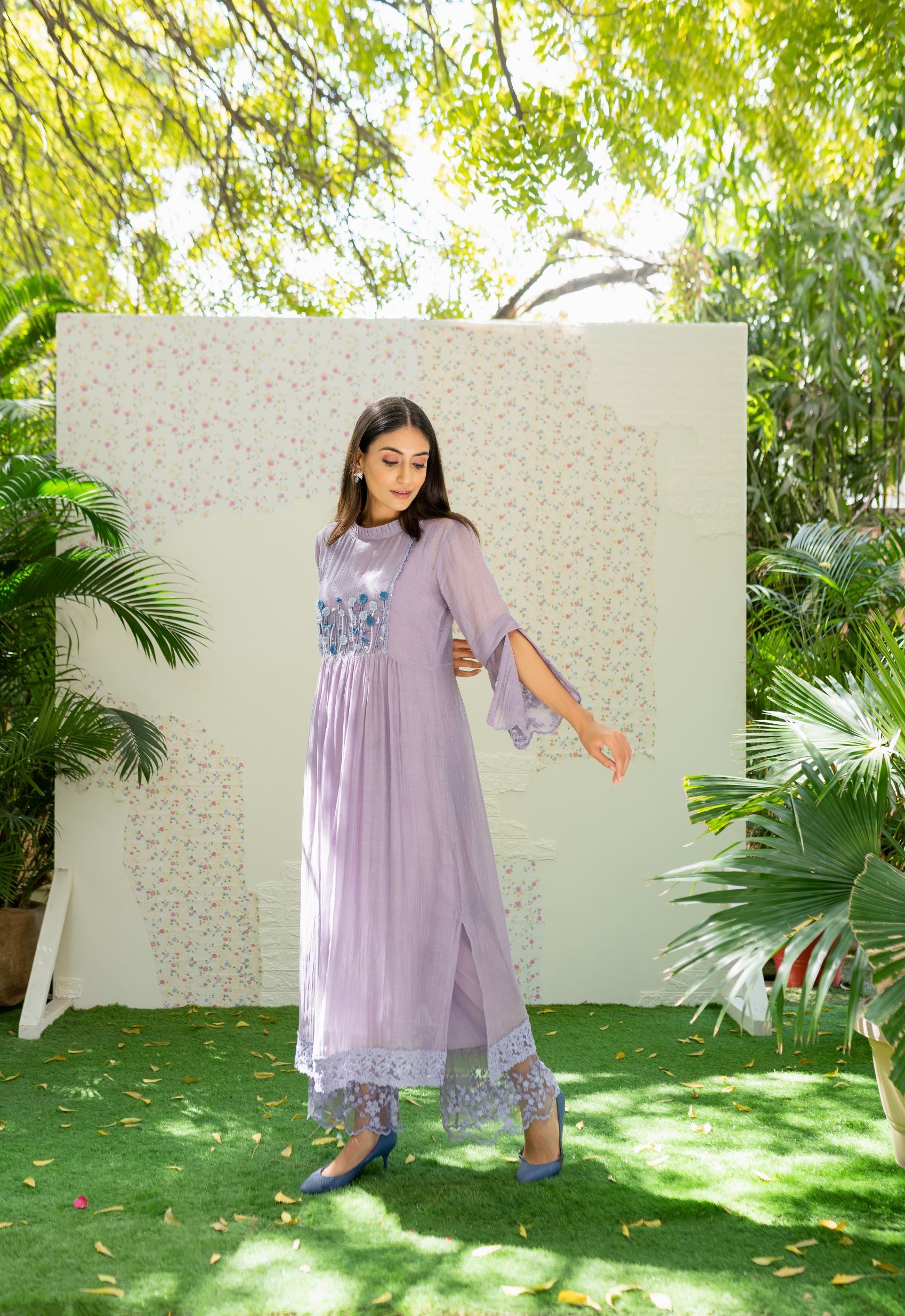 UNDER THE NEEM- soft lilac( set of 3 ) Naaz By Noor