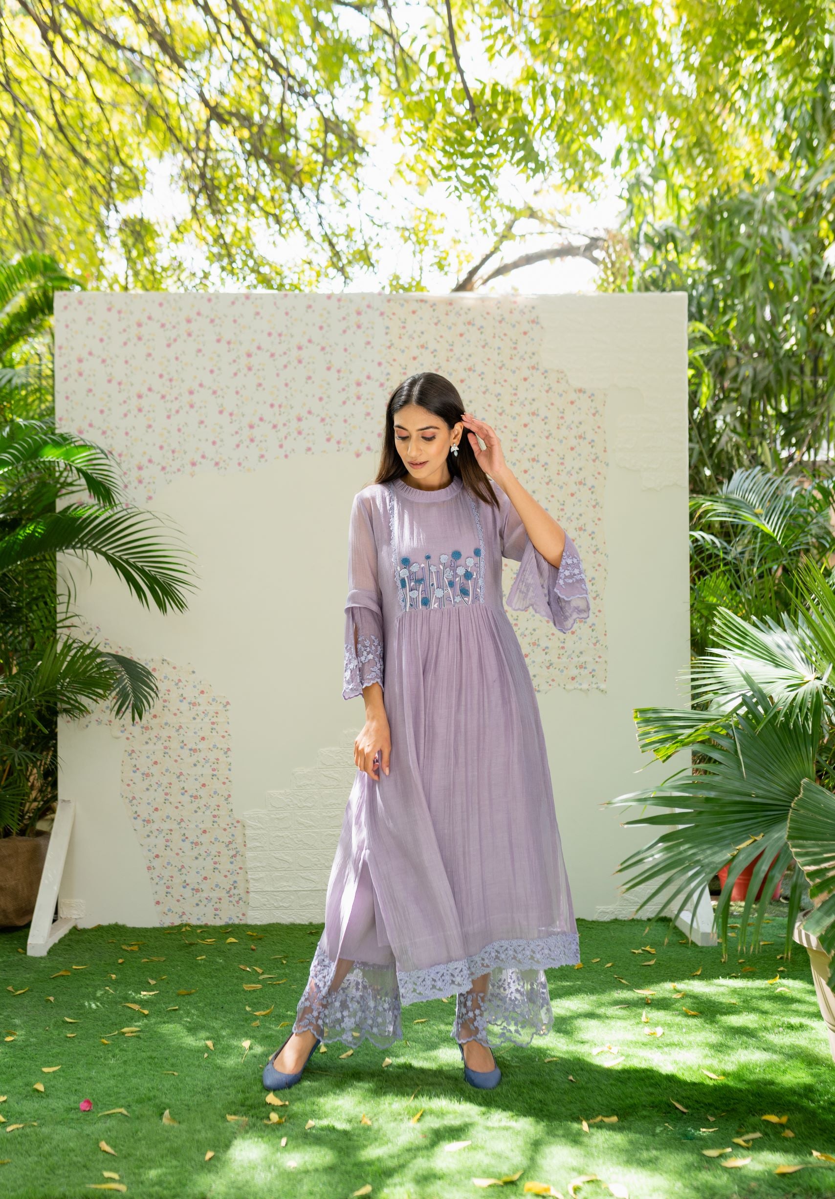 UNDER THE NEEM- soft lilac( set of 3 ) Naaz By Noor