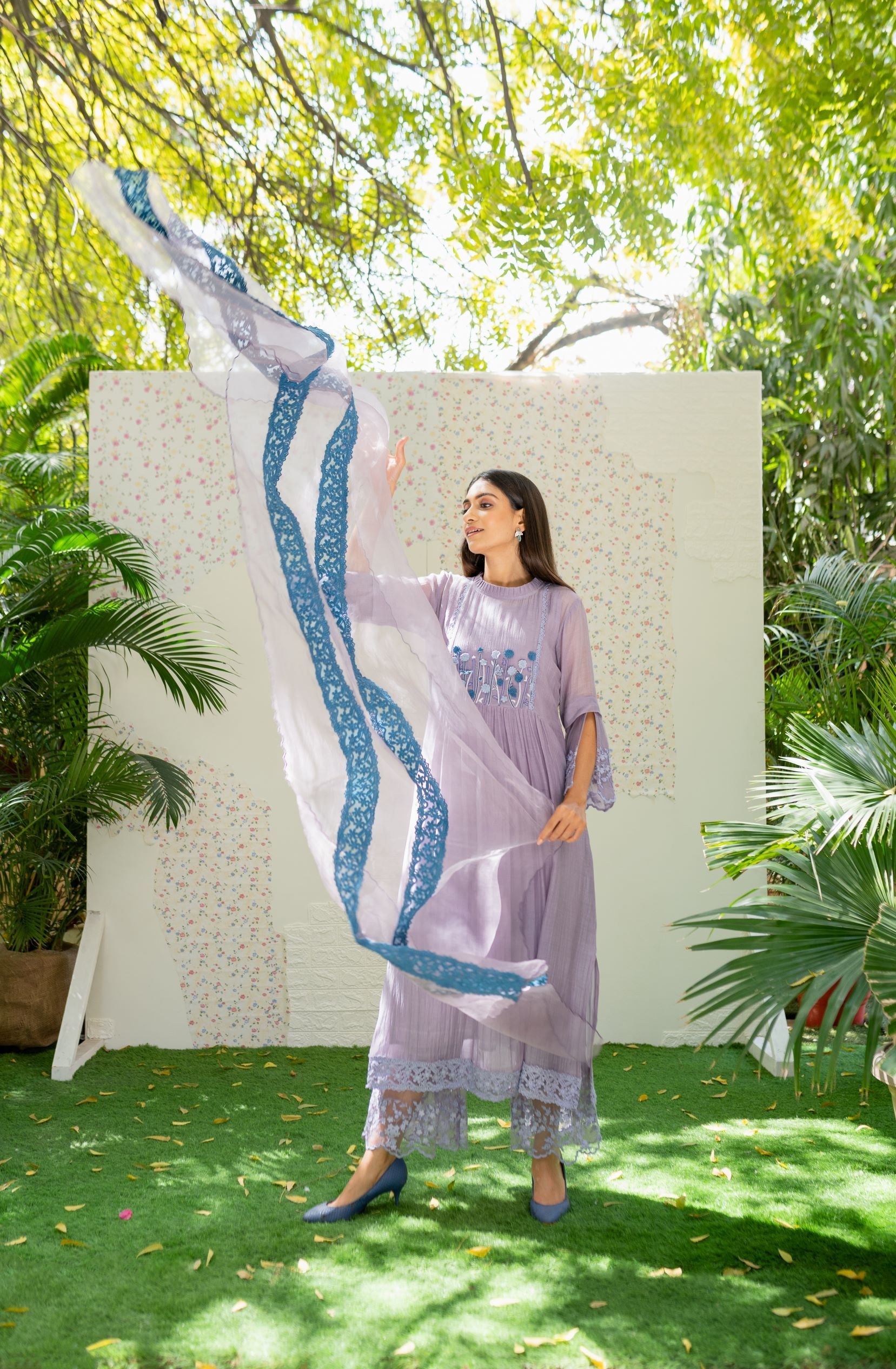 UNDER THE NEEM- soft lilac( set of 3 ) Naaz By Noor