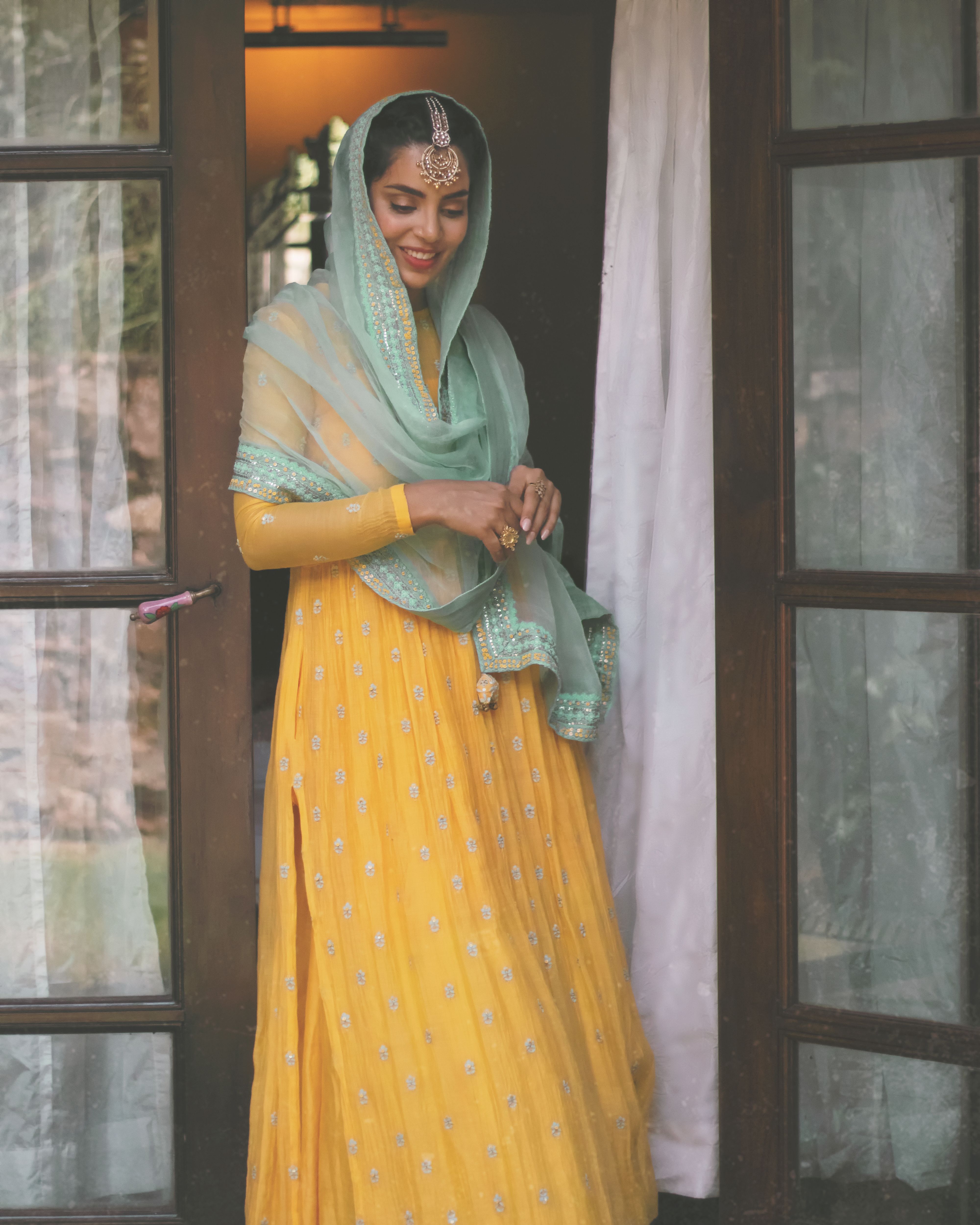 Yellow Kurta With Sharara And Dupatta - Naaz By Noor