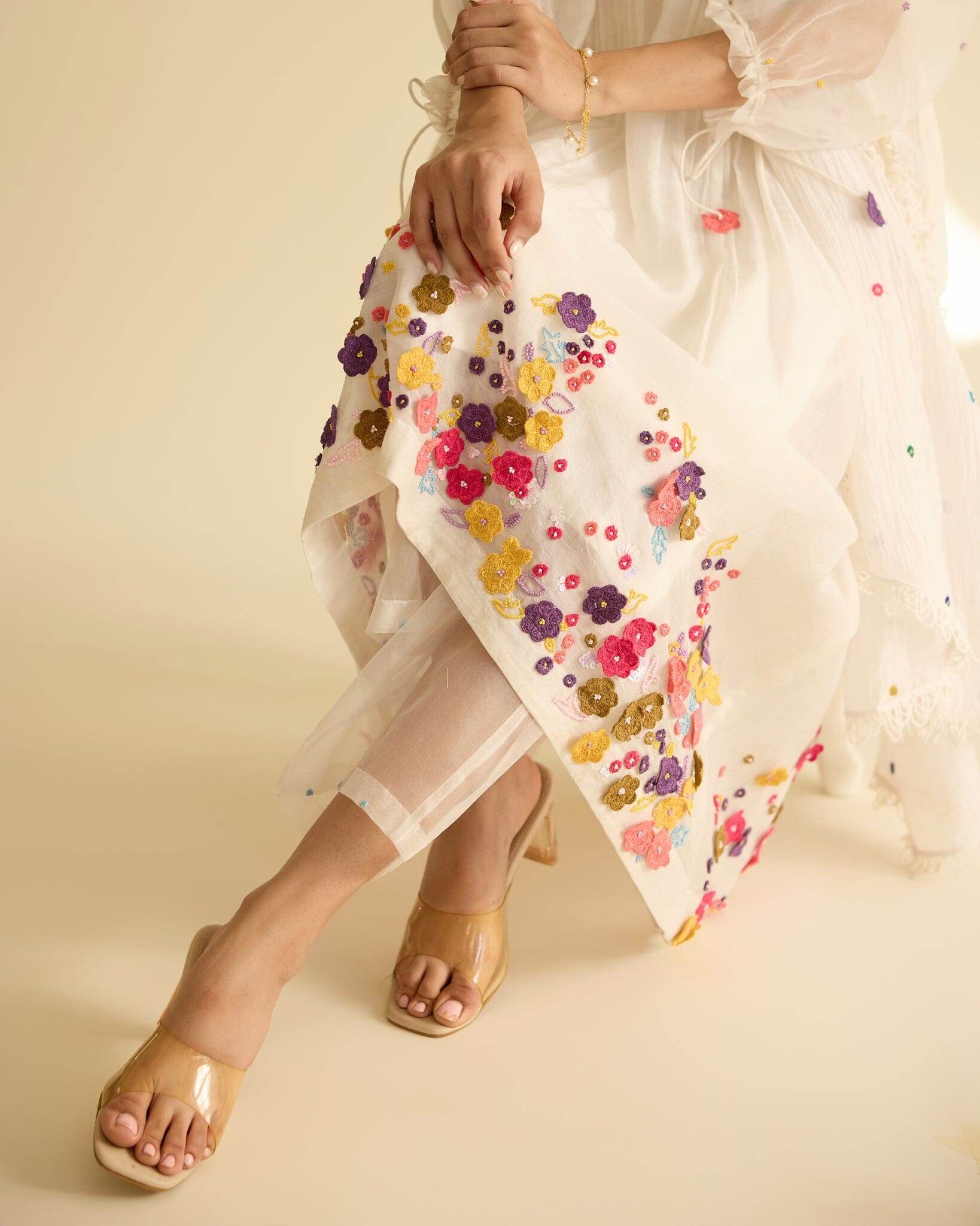 BEAUTIFUL FLOWER CHILD- SET OF 3( KURTA,PANT& DUPATTA) - Naaz By Noor