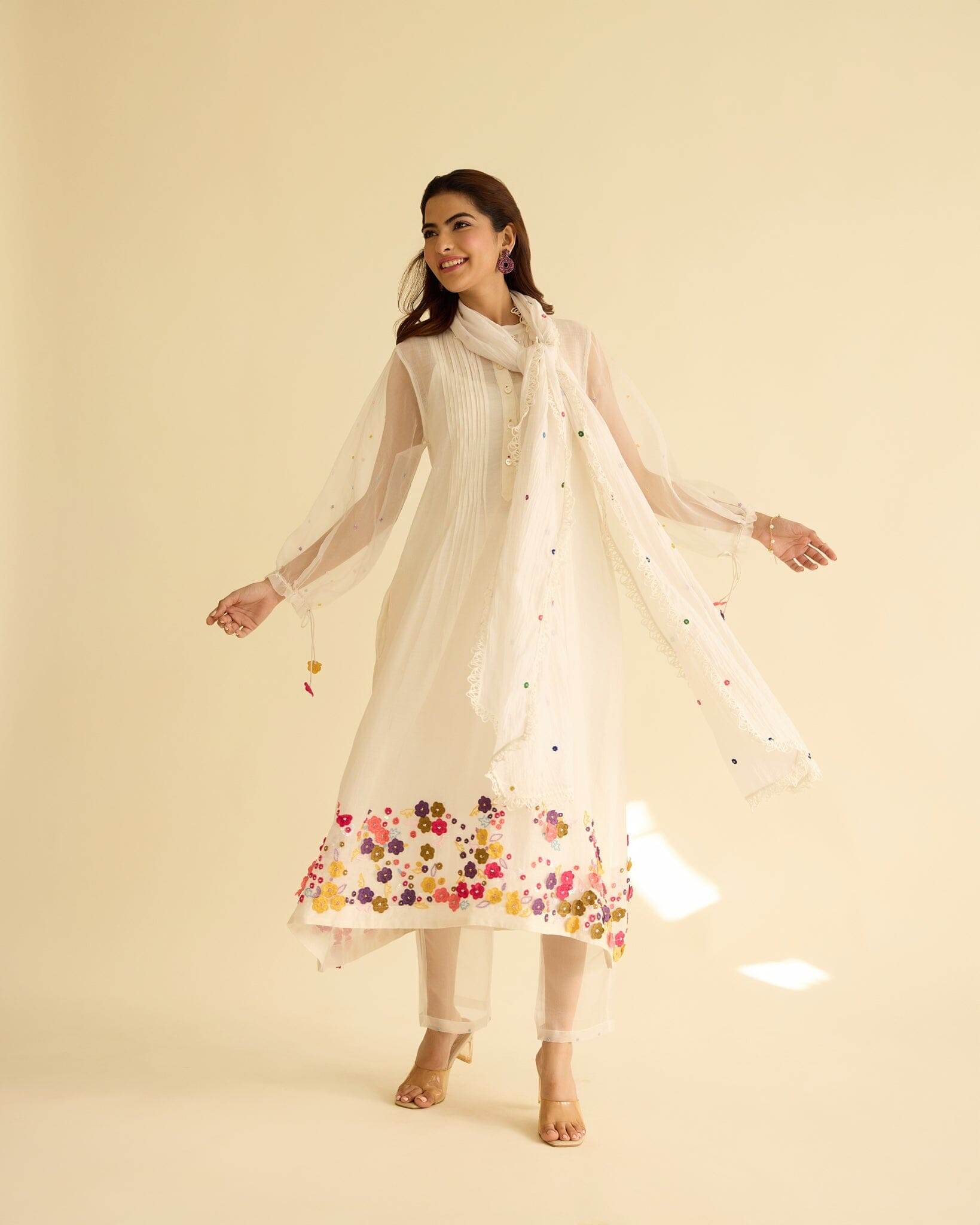 BEAUTIFUL FLOWER CHILD- SET OF 3( KURTA,PANT& DUPATTA) - Naaz By Noor
