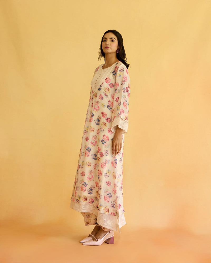 BREEZY FLOWER CHILD - SET OF 3 (KURTA,PANT & DUPATTA)) Naaz By Noor 