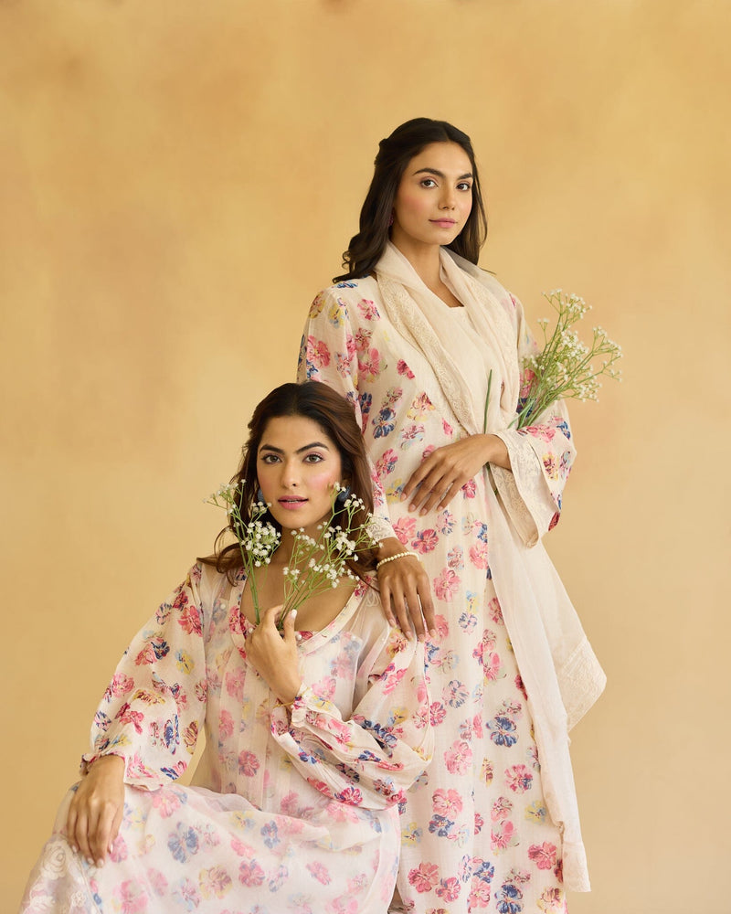 BREEZY FLOWER CHILD - SET OF 3 (KURTA,PANT & DUPATTA)) Naaz By Noor 