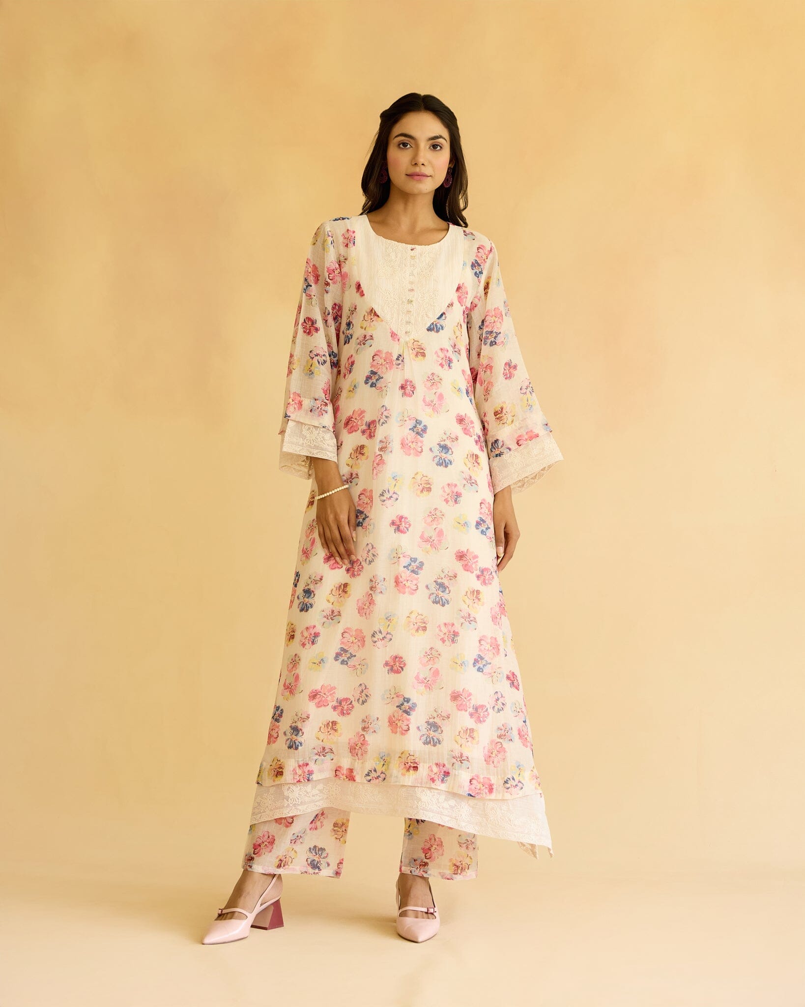 BREEZY FLOWER CHILD - SET OF 3 (KURTA,PANT & DUPATTA)) Naaz By Noor 