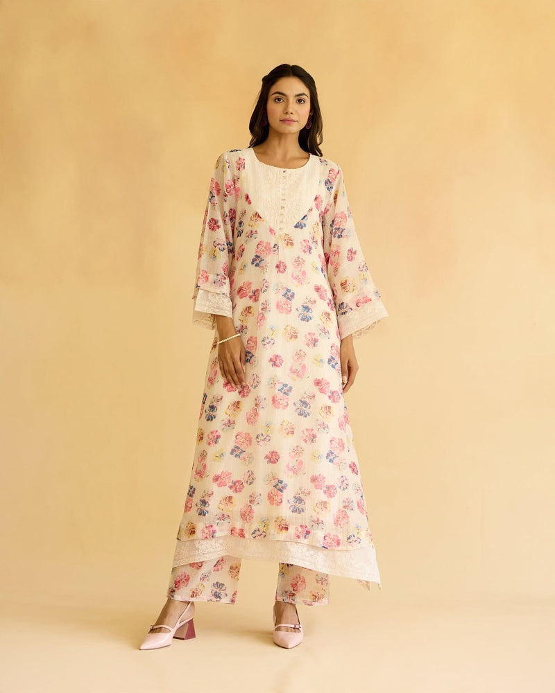 BREEZY FLOWER CHILD - SET OF 3 (KURTA,PANT & DUPATTA)) Naaz By Noor 