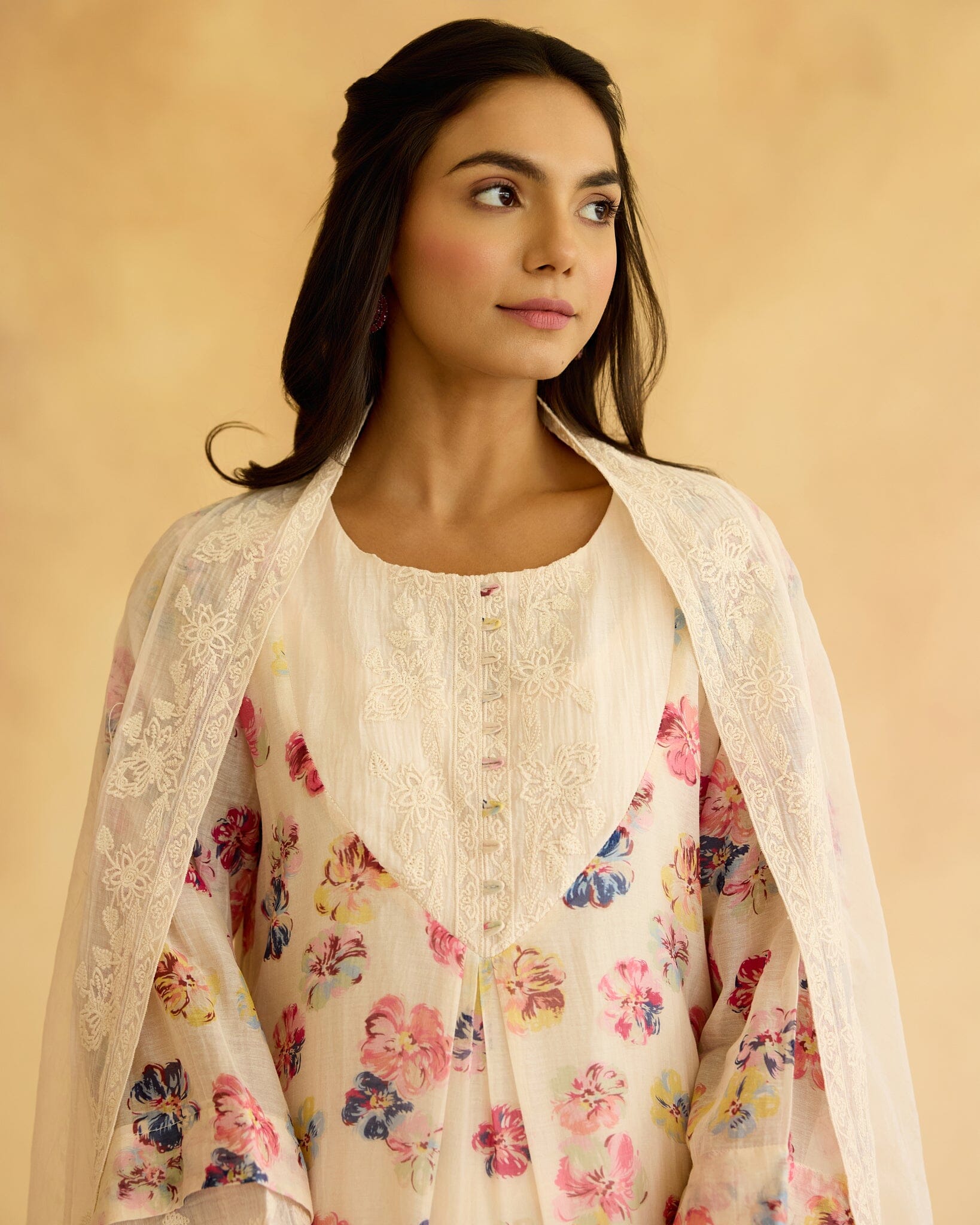 BREEZY FLOWER CHILD - SET OF 3 (KURTA,PANT & DUPATTA)) Naaz By Noor 