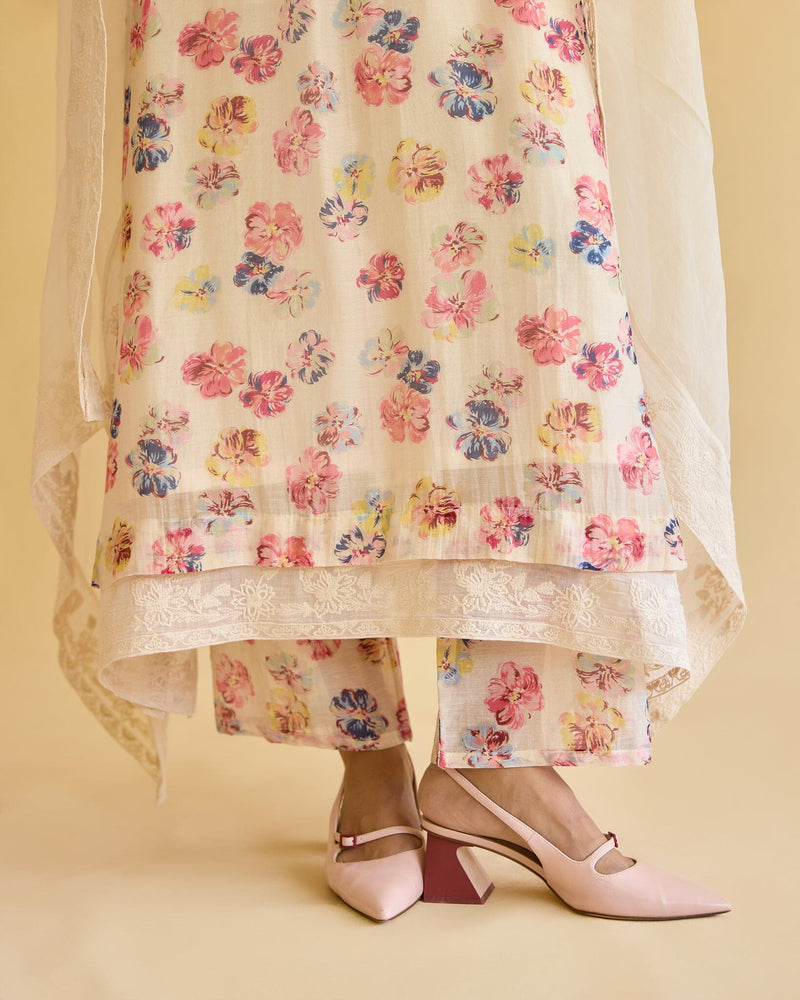BREEZY FLOWER CHILD - SET OF 3 (KURTA,PANT & DUPATTA)) Naaz By Noor 