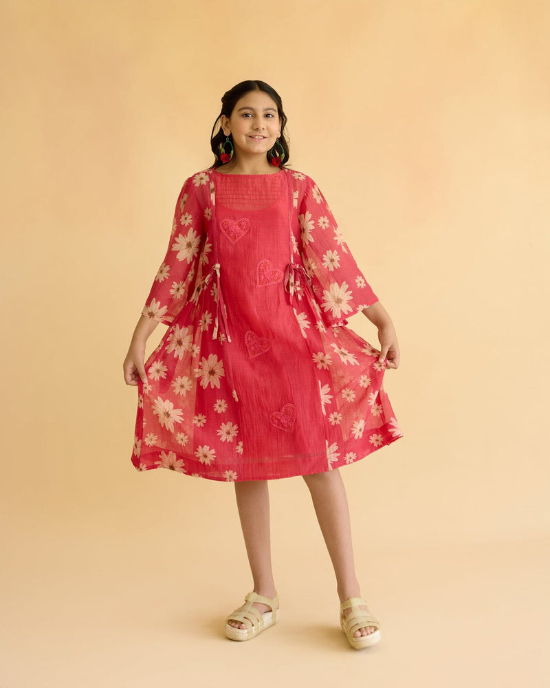BRIGHT FLOWER CHILD DRESS- KIDS ( UPTO 10 YEARS) Naaz By Noor 