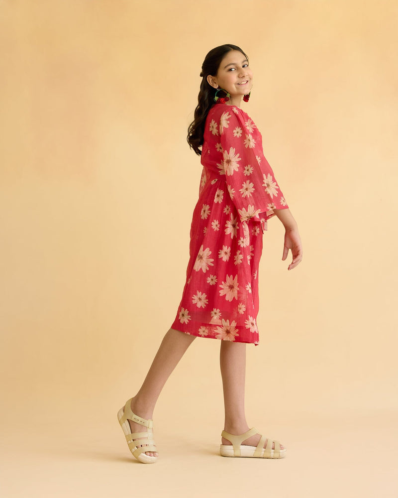 BRIGHT FLOWER CHILD DRESS- KIDS ( UPTO 10 YEARS) Naaz By Noor 
