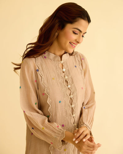 EUPHORIC FLOWER CHILD-SET OF 3(KURTA,PANT&DUPATTA) Naaz By Noor 