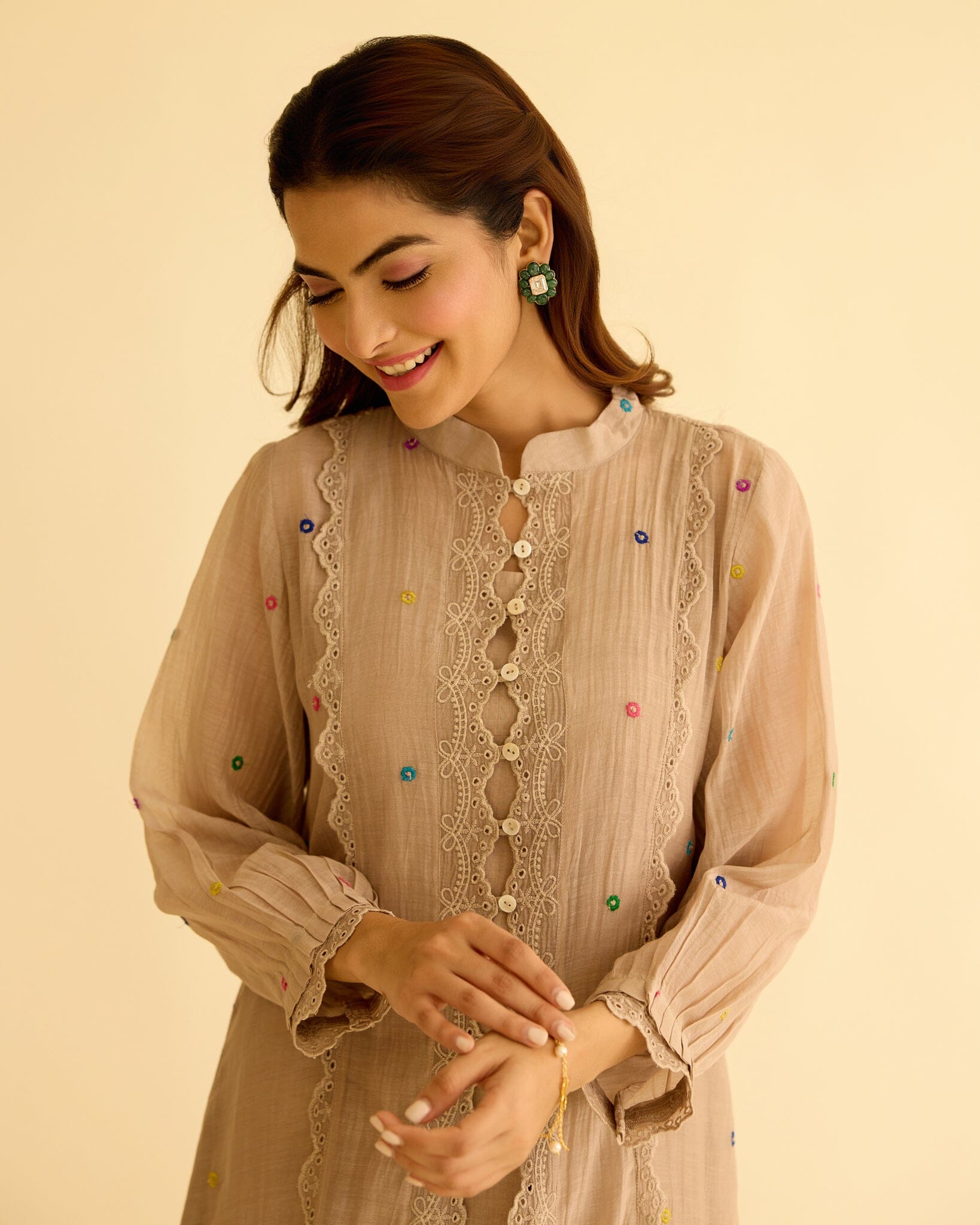 EUPHORIC FLOWER CHILD-SET OF 3(KURTA,PANT&DUPATTA) Naaz By Noor 
