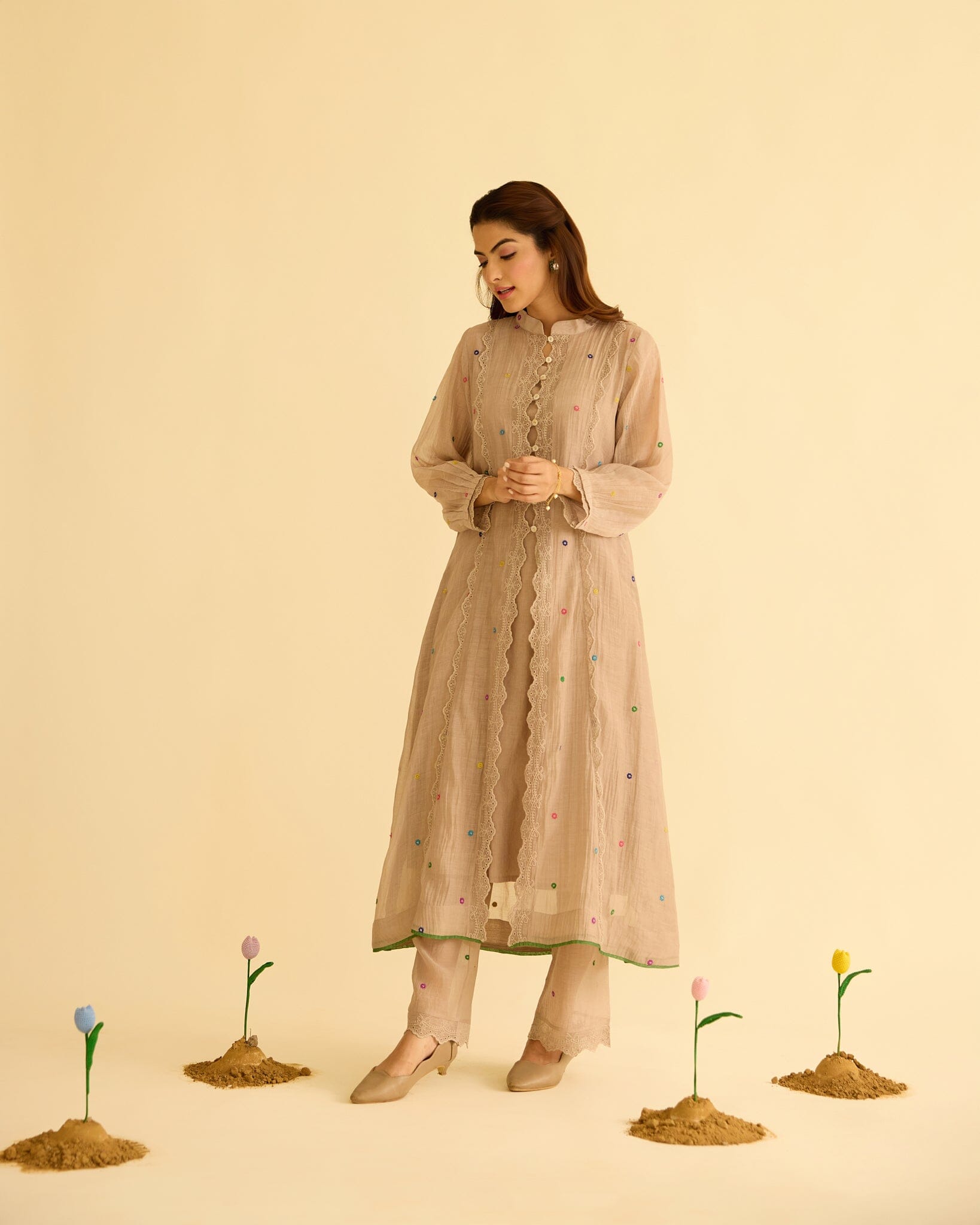 EUPHORIC FLOWER CHILD-SET OF 3(KURTA,PANT&DUPATTA) Naaz By Noor 