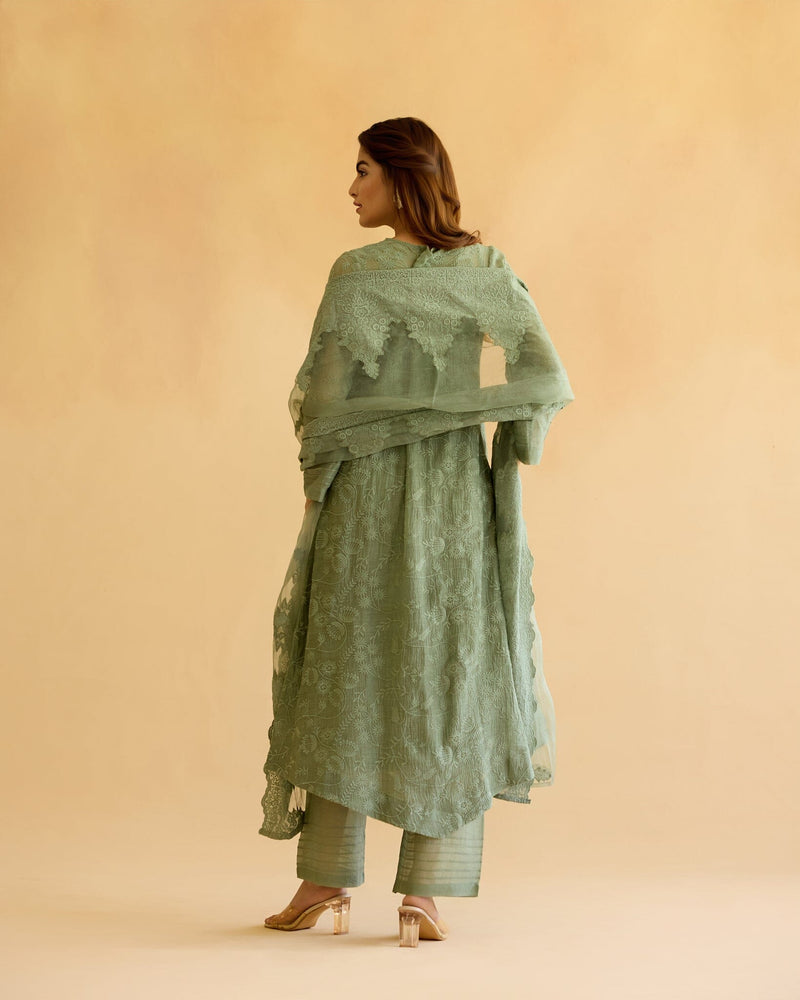FEARLESS FLOWER CHILD-SET OF 3( KURTA,PANT& DUPATTA) Naaz By Noor 