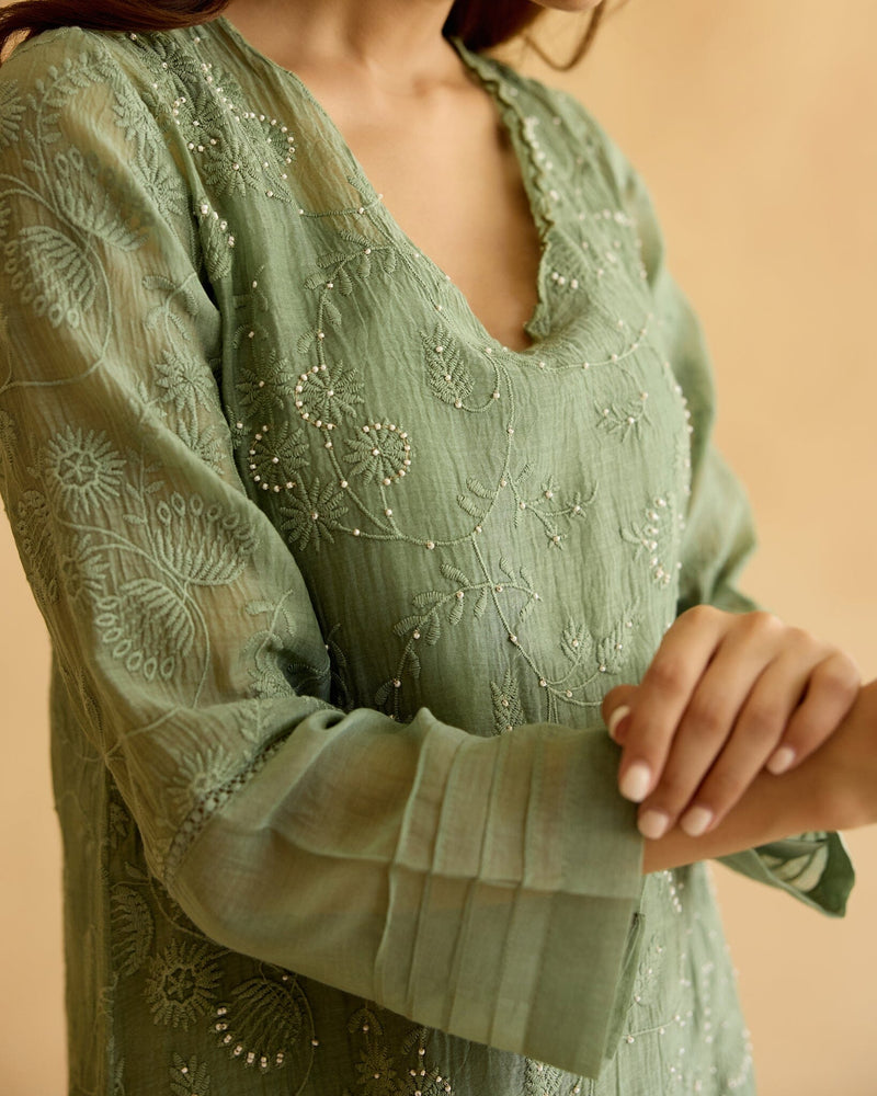 FEARLESS FLOWER CHILD-SET OF 3( KURTA,PANT& DUPATTA) Naaz By Noor 
